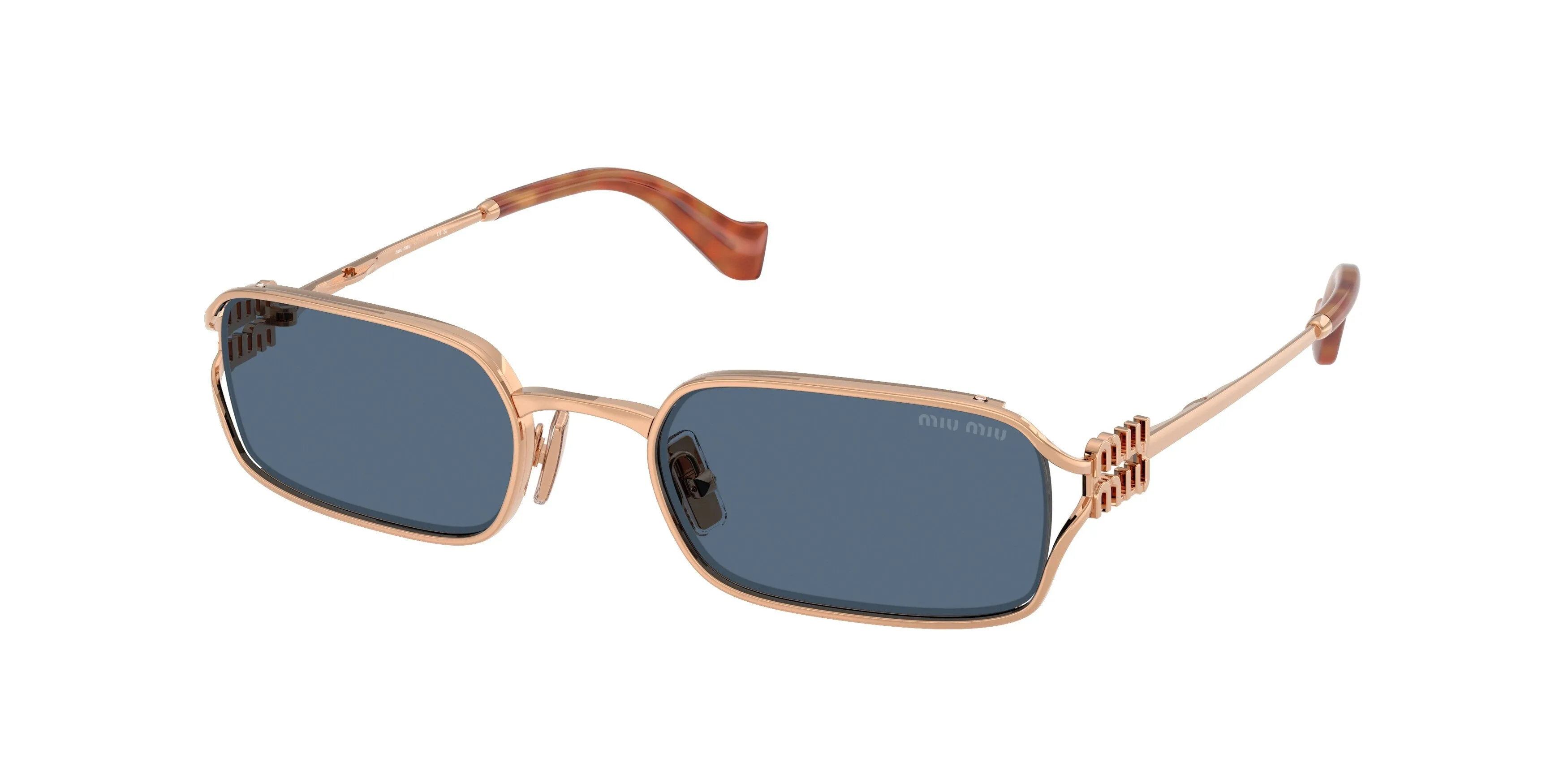 Miu Miu MU C50S ZVF80S Occhiali da sole Metallo Oro Blu Squadrata Normale - immagine 1