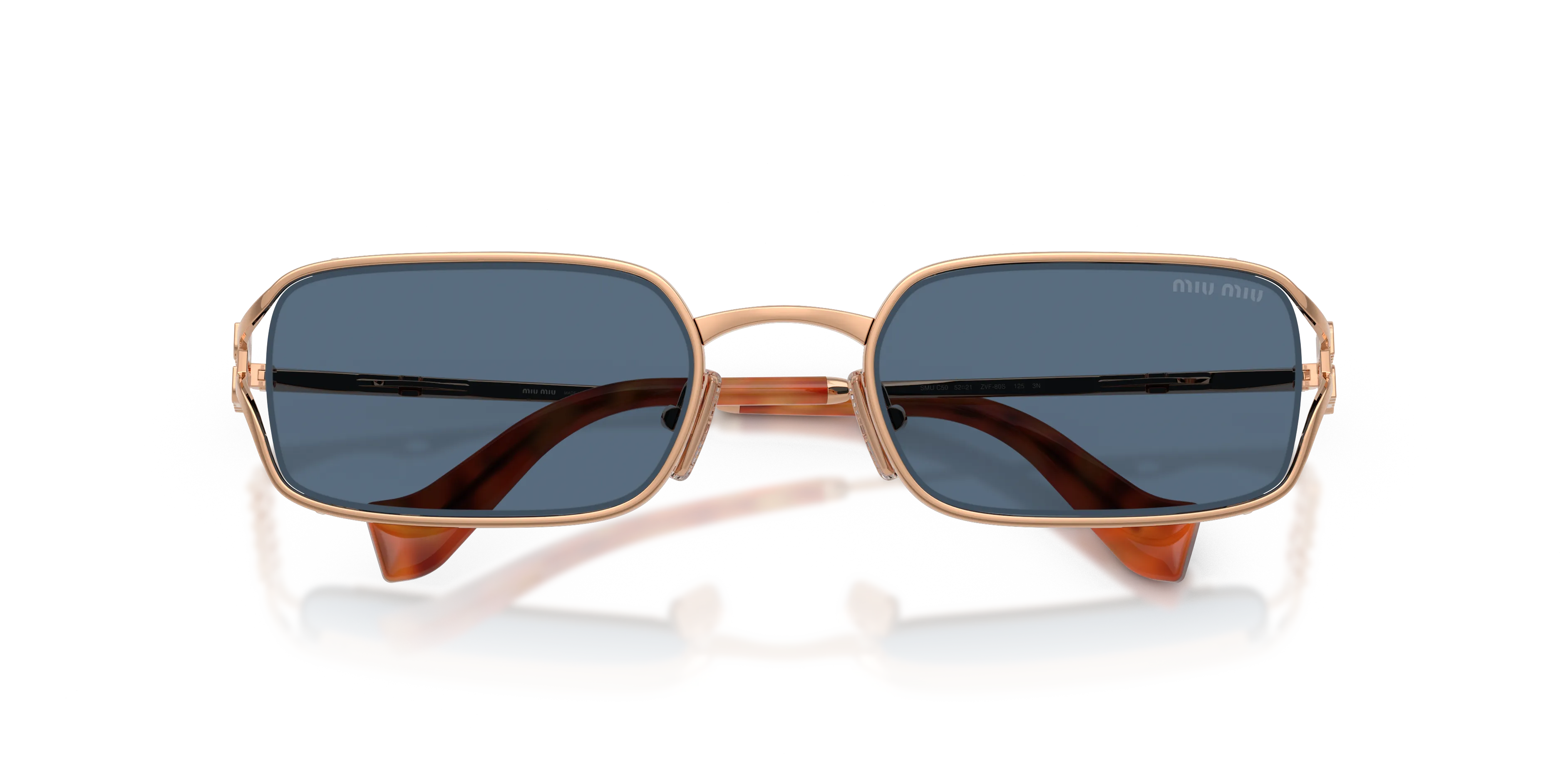 Miu Miu MU C50S ZVF80S Occhiali da sole Metallo Oro Blu Squadrata Normale - immagine 2