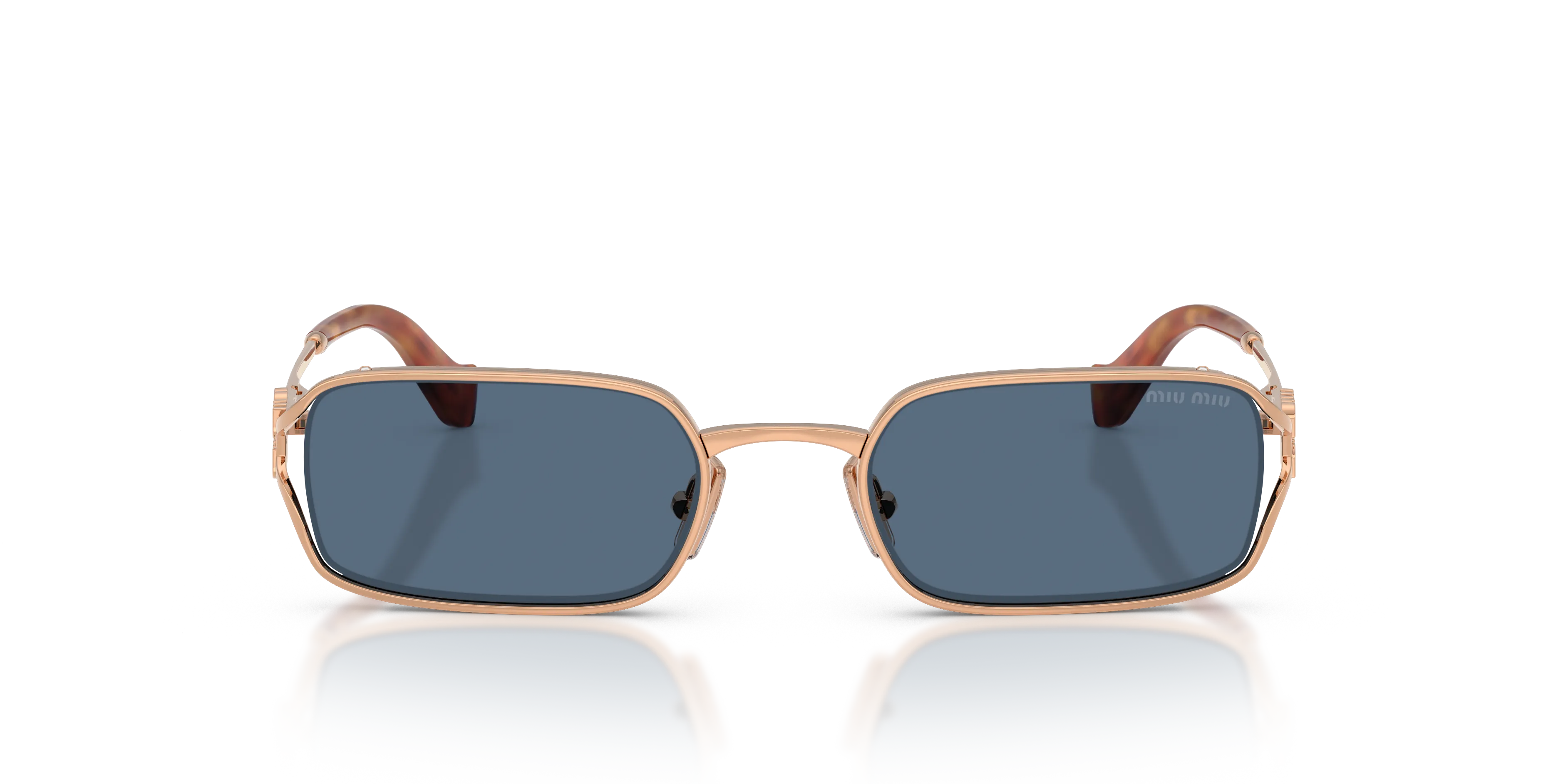 Miu Miu MU C50S ZVF80S Occhiali da sole Metallo Oro Blu Squadrata Normale - immagine 3
