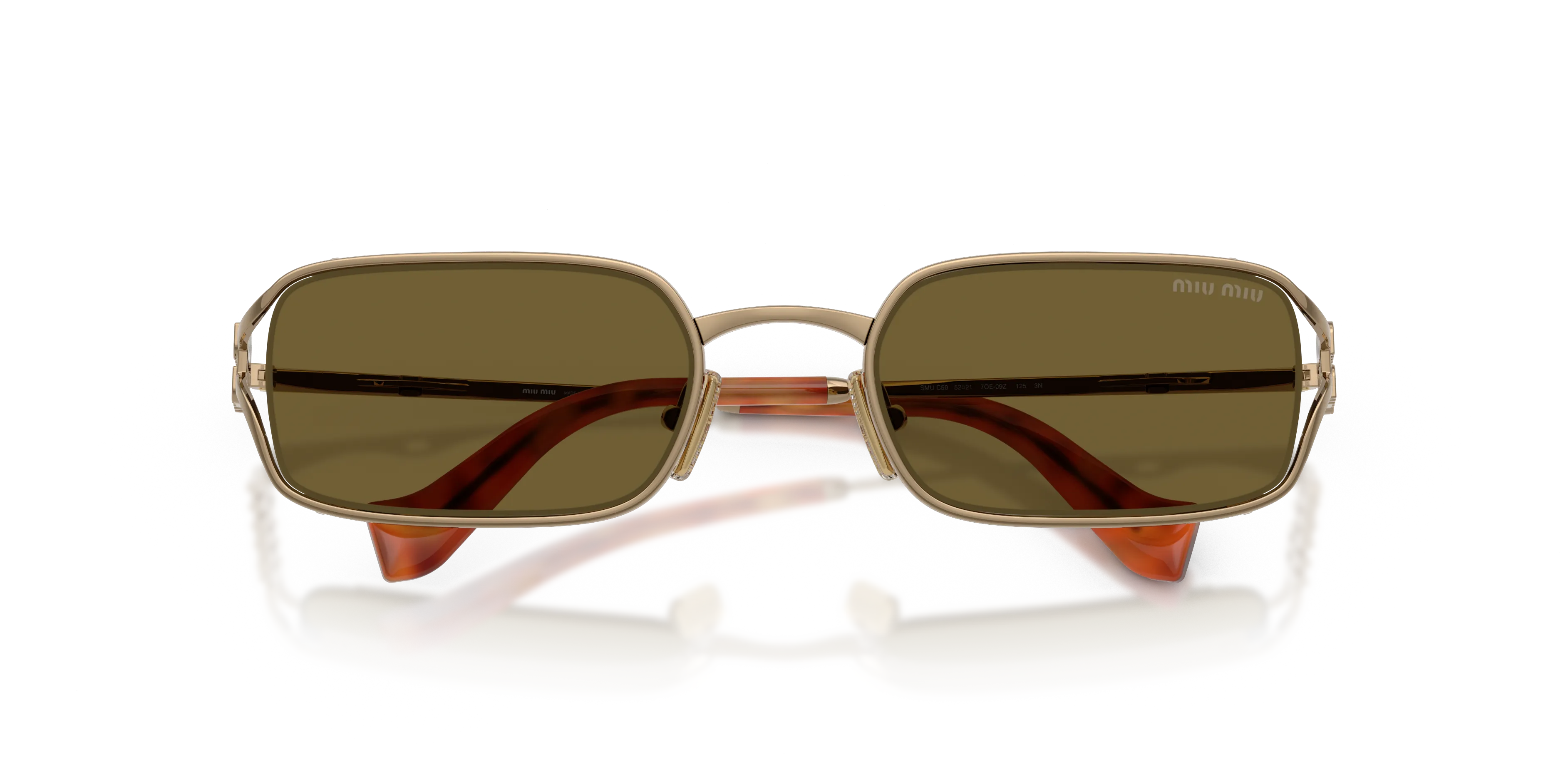 Miu Miu MU C50S 7OE09Z Occhiali da sole Metallo Oro Marrone Squadrata Normale - immagine 2