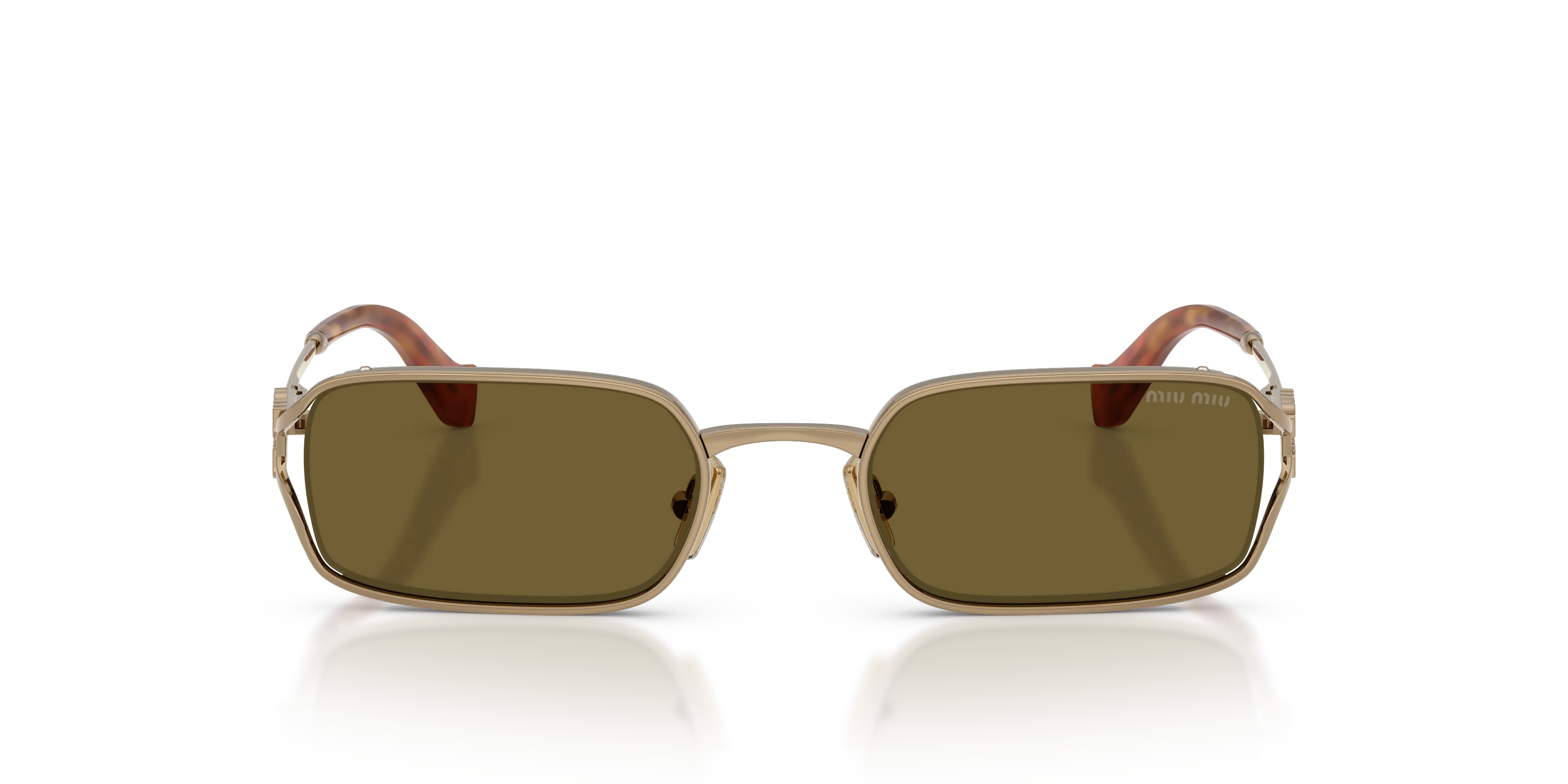 Miu Miu MU C50S 7OE09Z Occhiali da sole Metallo Oro Marrone Squadrata Normale - immagine 3