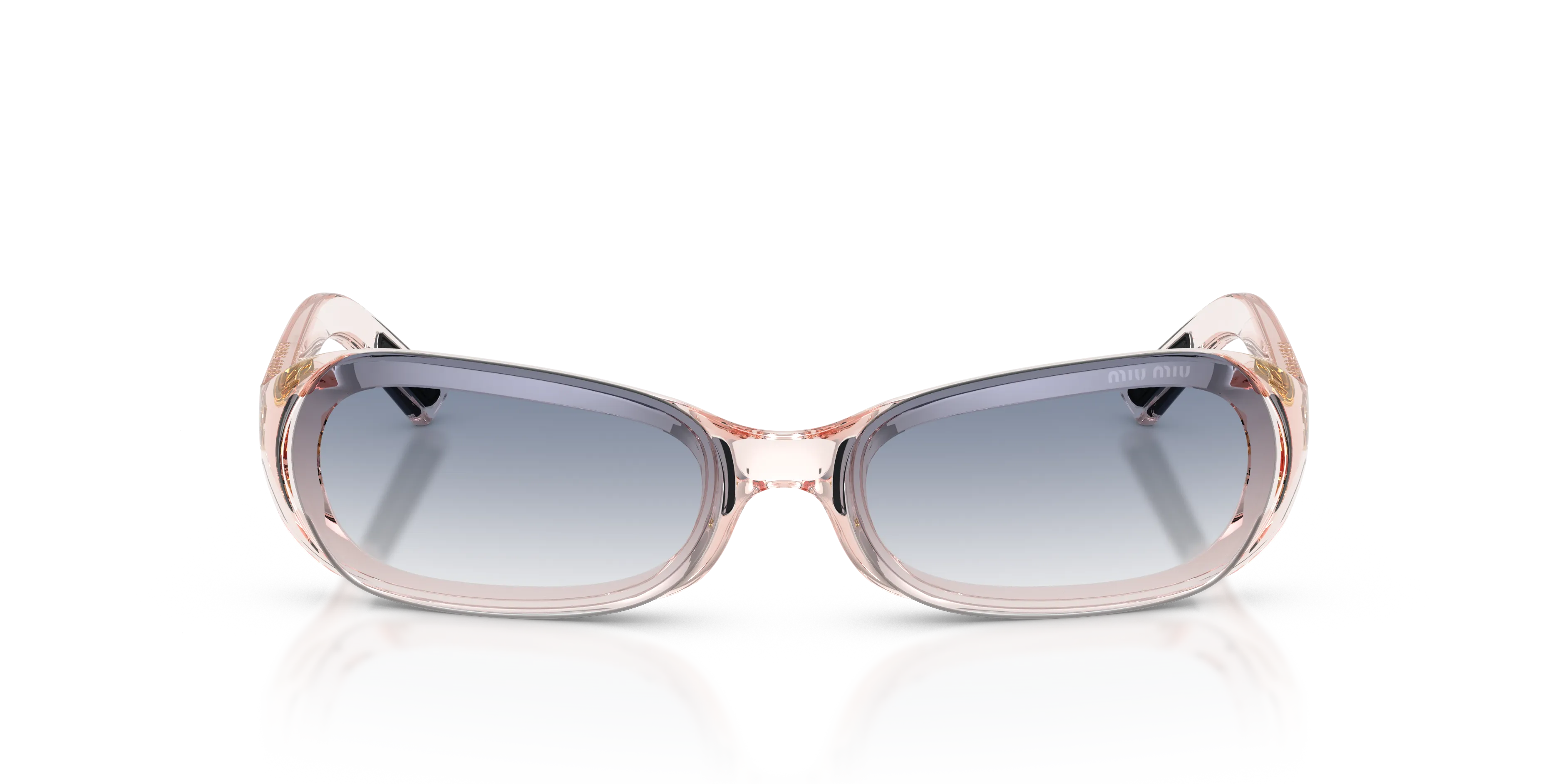Miu Miu MU C07SU 28S41G Occhiali da sole Nylon Rosa Blu Squadrata Normale Sfumato - immagine 3