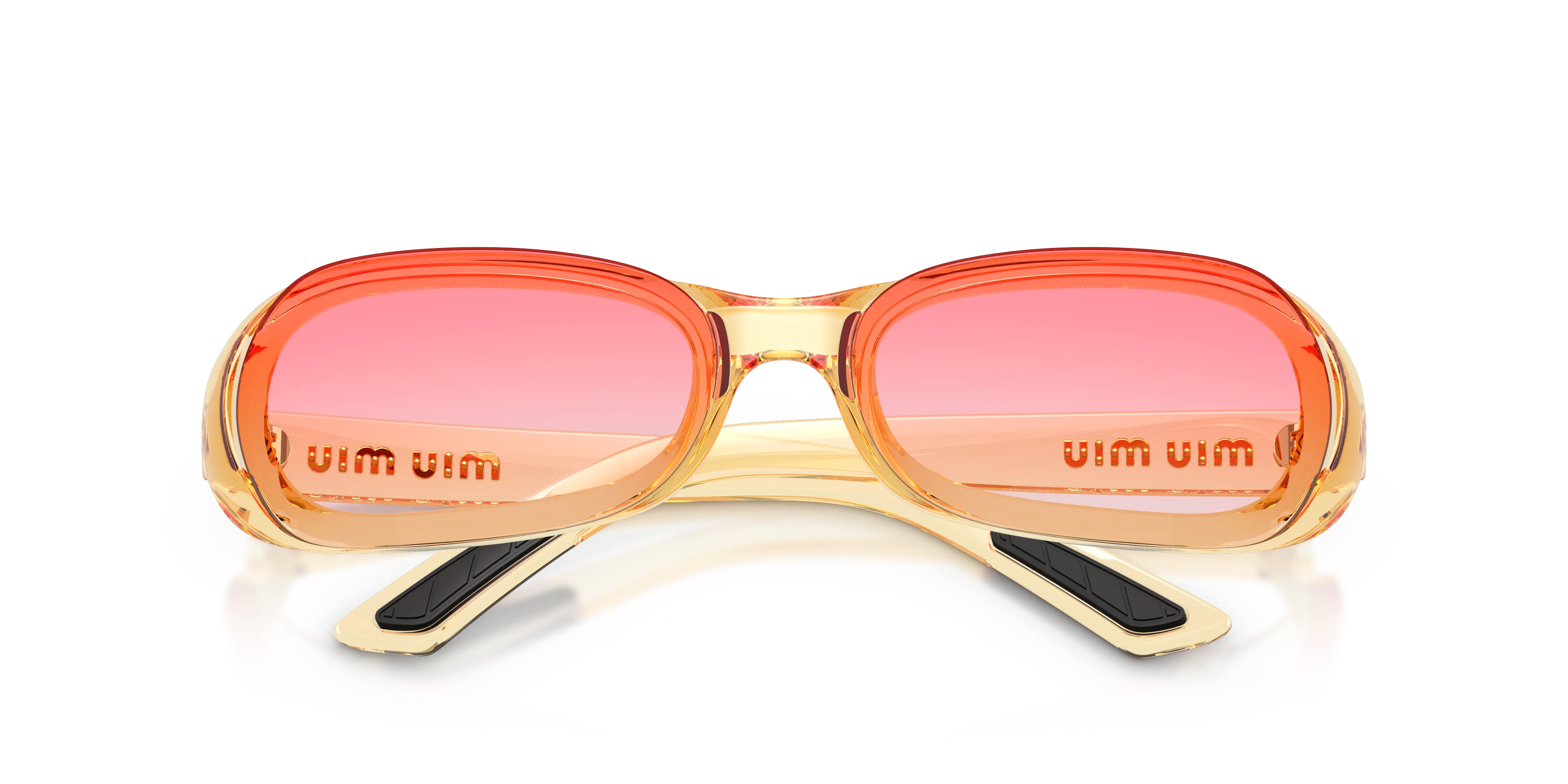 Miu Miu MU C07SU 24S81E Occhiali da sole Nylon Giallo Rosa Squadrata Normale Sfumato - immagine 2