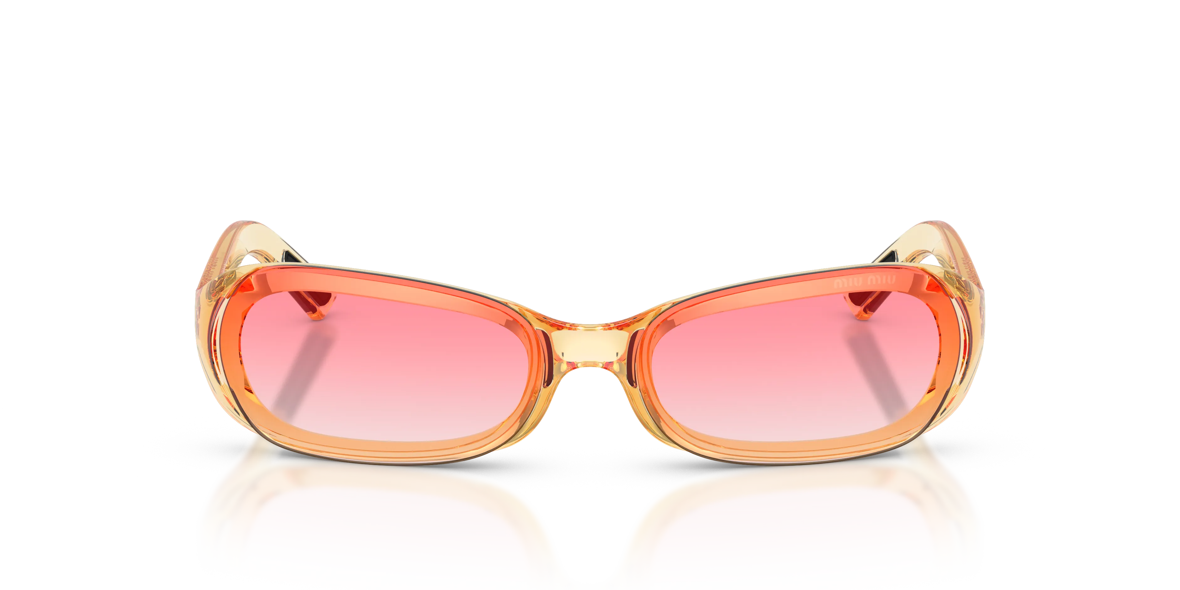 Miu Miu MU C07SU 24S81E Occhiali da sole Nylon Giallo Rosa Squadrata Normale Sfumato - immagine 3