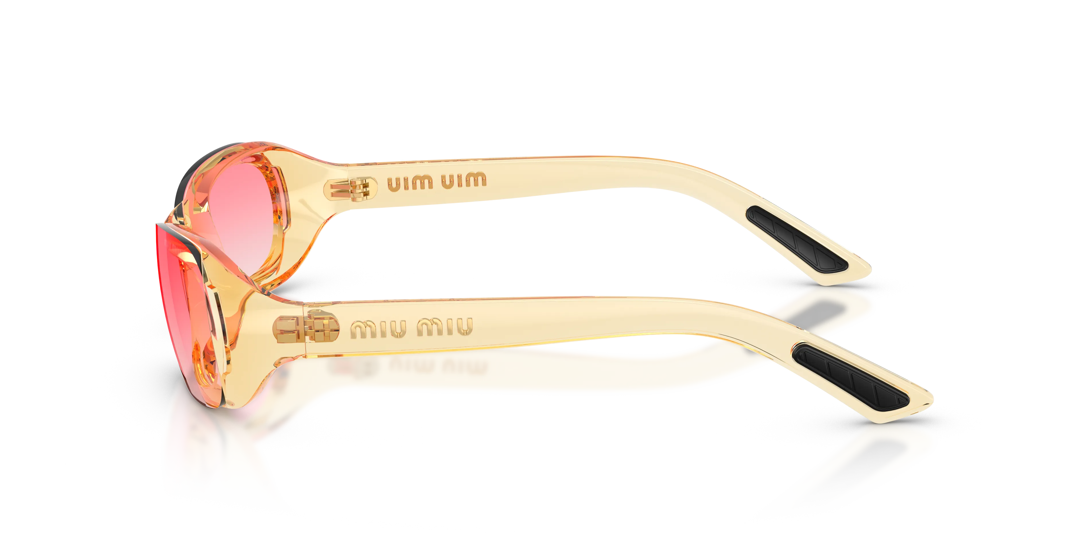 Miu Miu MU C07SU 24S81E Occhiali da sole Nylon Giallo Rosa Squadrata Normale Sfumato - immagine 4