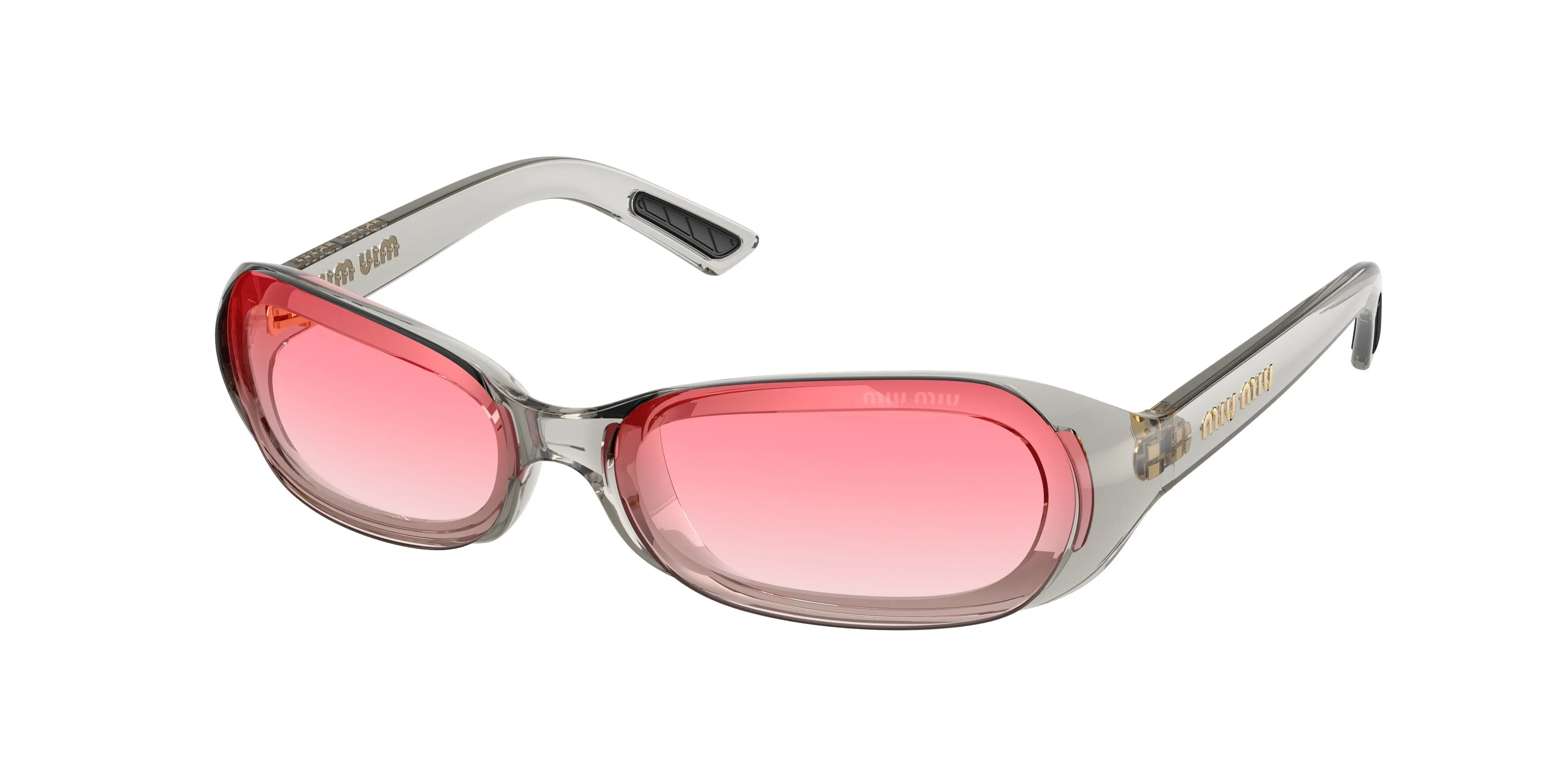 Miu Miu MU C07SU 22T81E Occhiali da sole Nylon Grigio Rosa Squadrata Normale Sfumato - immagine 1