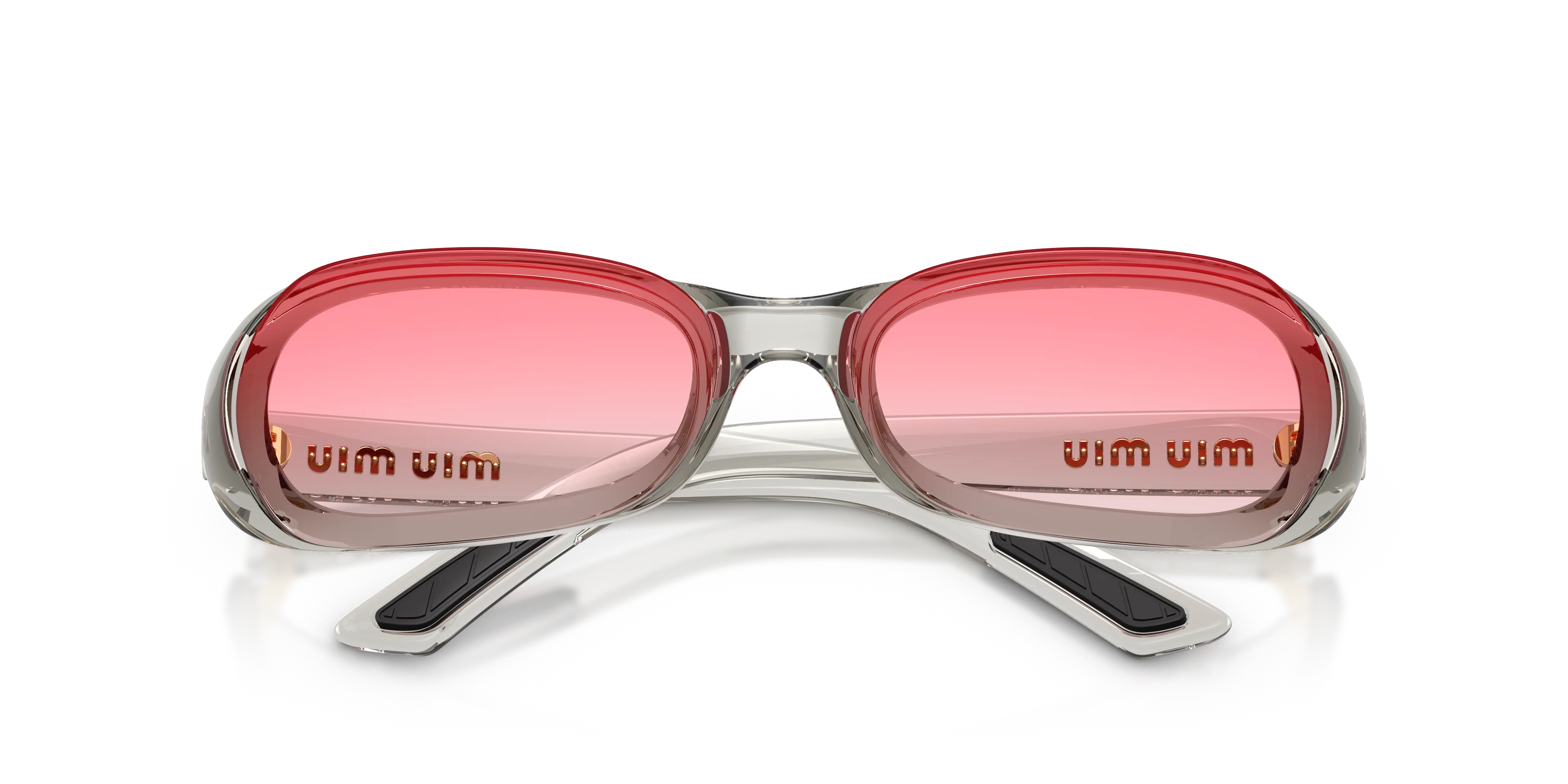 Miu Miu MU C07SU 22T81E Occhiali da sole Nylon Grigio Rosa Squadrata Normale Sfumato - immagine 2