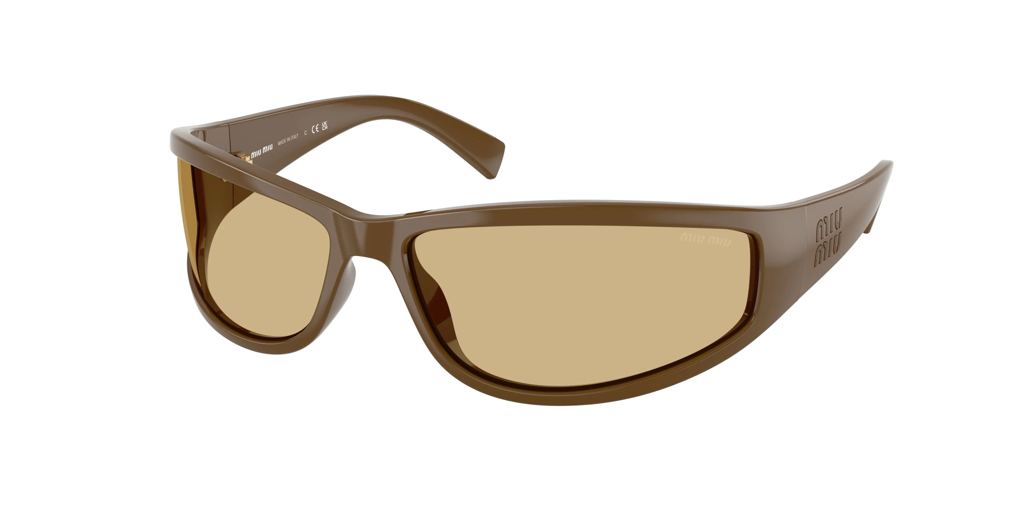 Miu Miu MU C06SU 29Q10R Occhiali da sole Acetato Verde Giallo Geometrica Normale - immagine 1