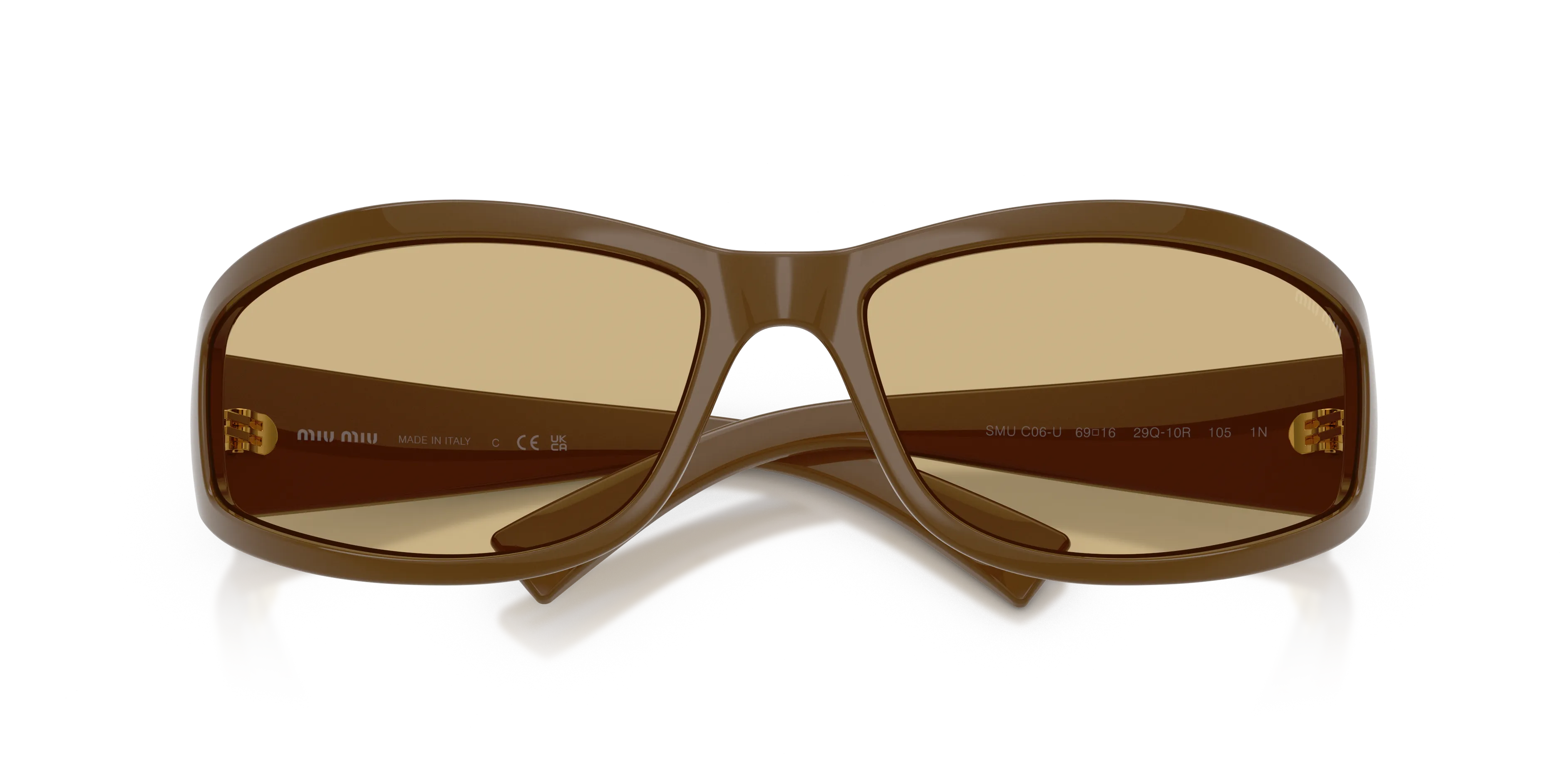 Miu Miu MU C06SU 29Q10R Occhiali da sole Acetato Verde Giallo Geometrica Normale - immagine 2