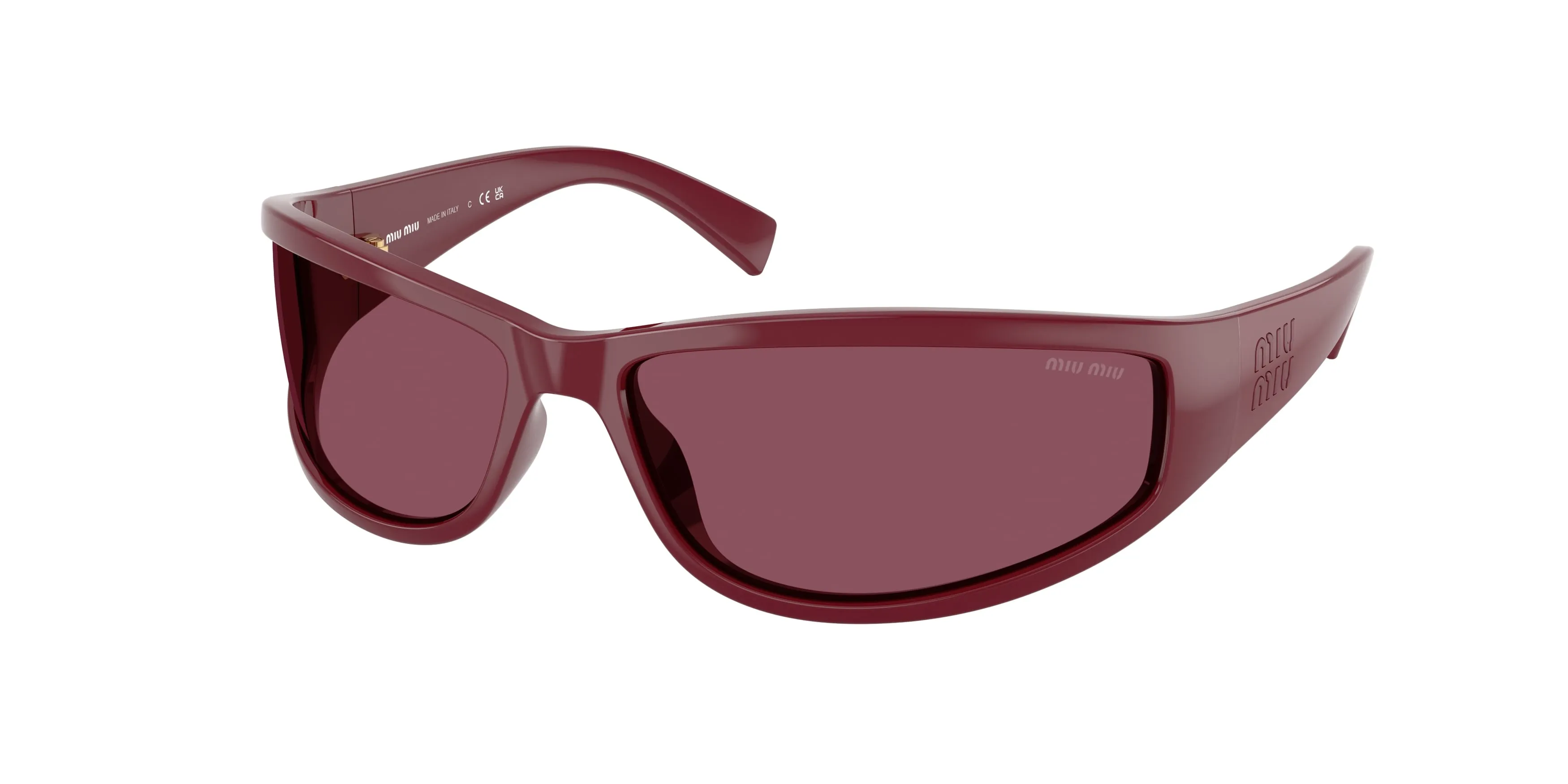 Miu Miu MU C06SU 24N30Y Occhiali da sole Acetato Rosso Viola Geometrica Normale - immagine 1