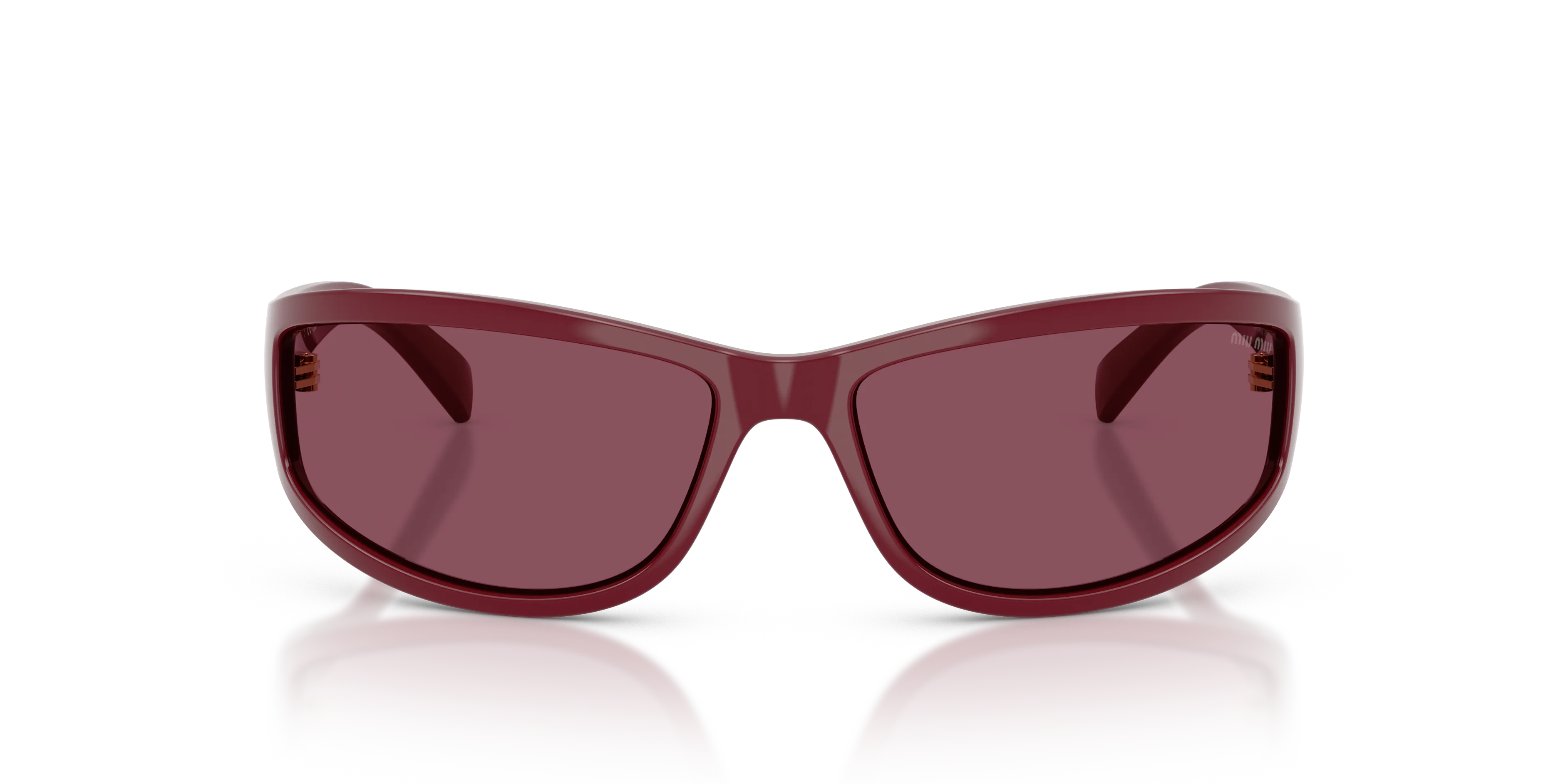Miu Miu MU C06SU 24N30Y Occhiali da sole Acetato Rosso Viola Geometrica Normale - immagine 3