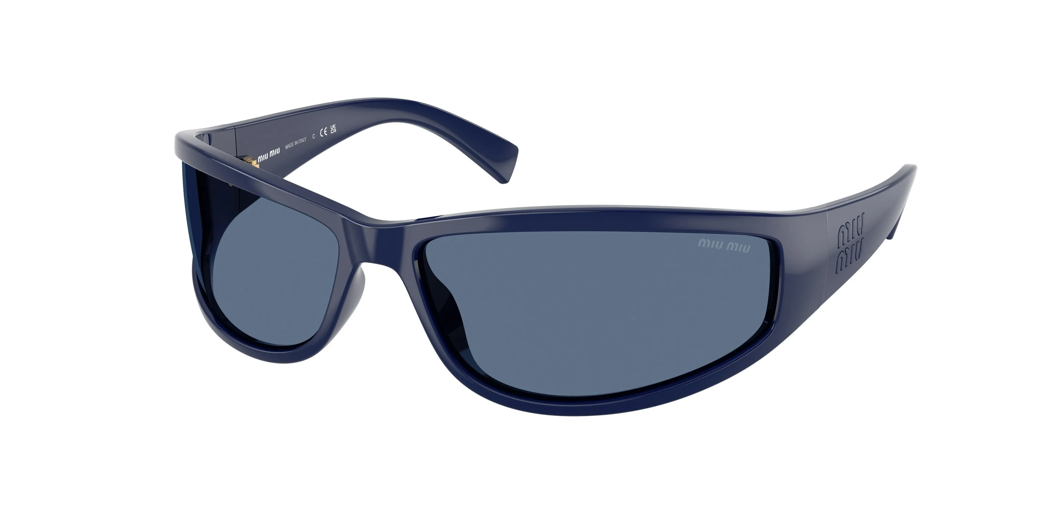 Miu Miu MU C06SU 22N51A Occhiali da sole Acetato Blu Blu Geometrica Normale - immagine 1