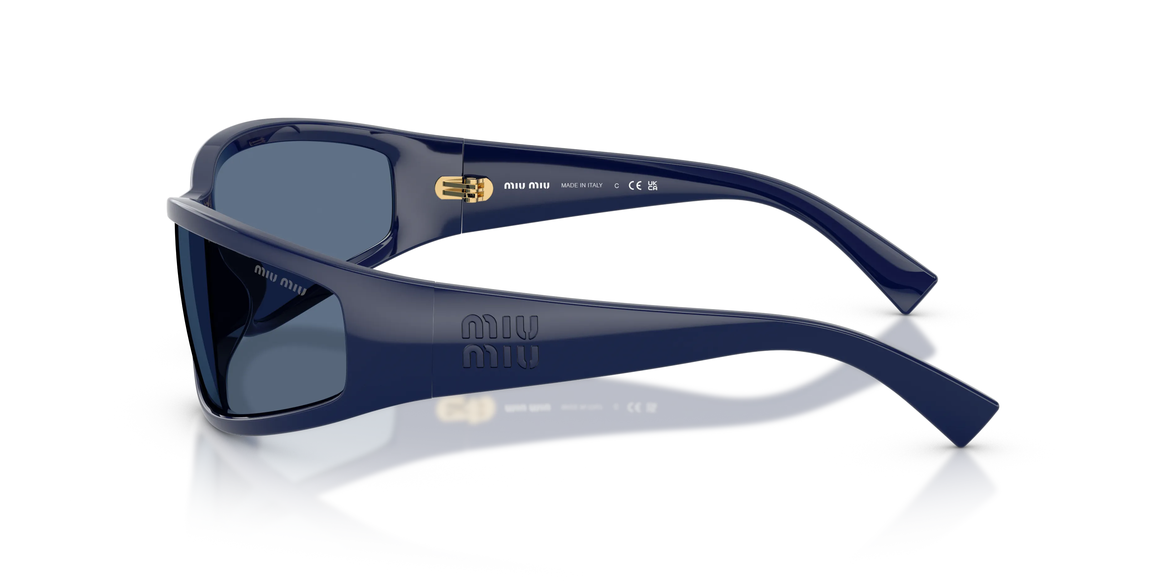 Miu Miu MU C06SU 22N51A Occhiali da sole Acetato Blu Blu Geometrica Normale - immagine 4
