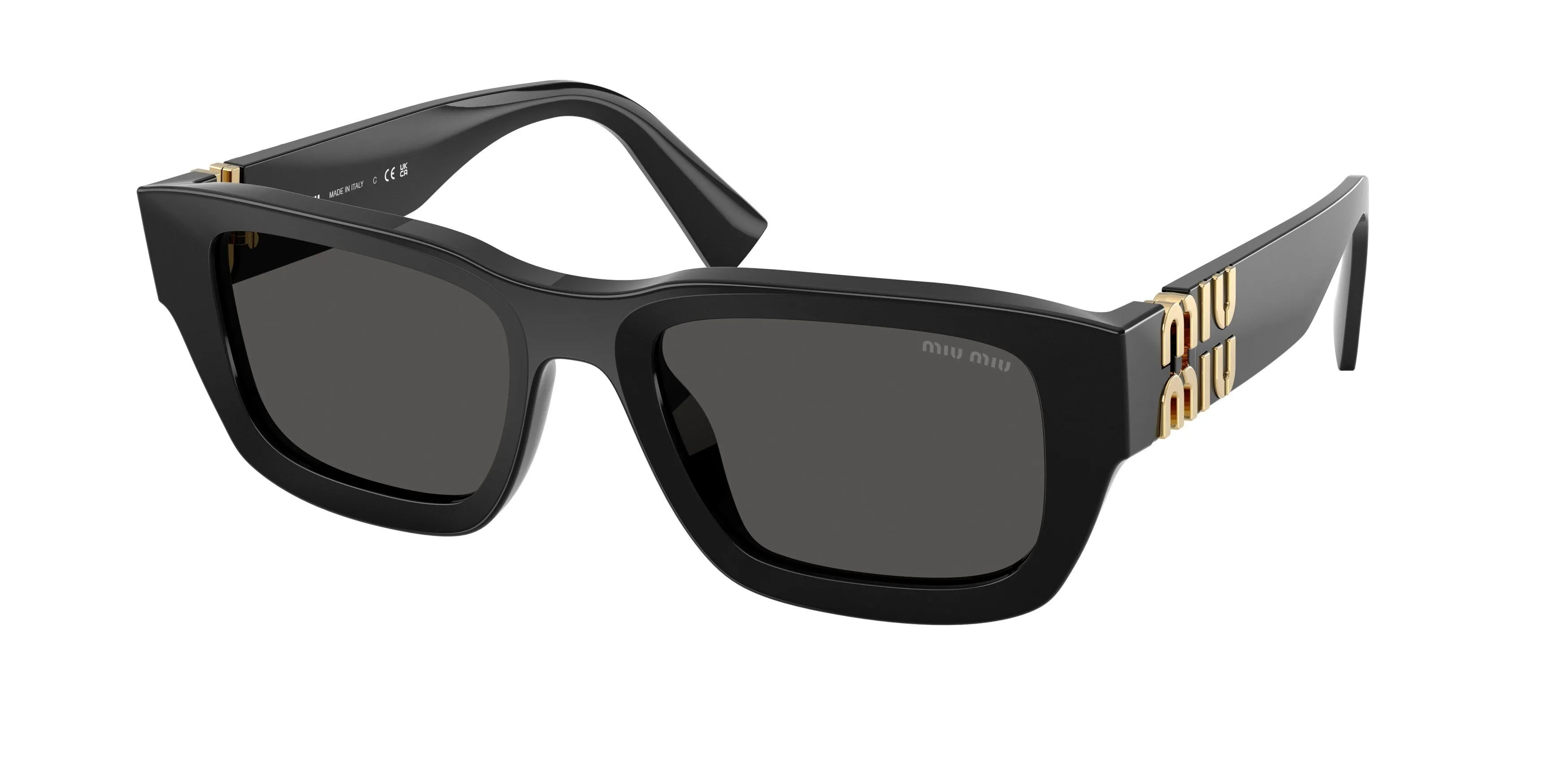 Miu Miu MU C04S 16K08Z Occhiali da sole Acetato Nero Grigio Squadrata Normale - immagine 1