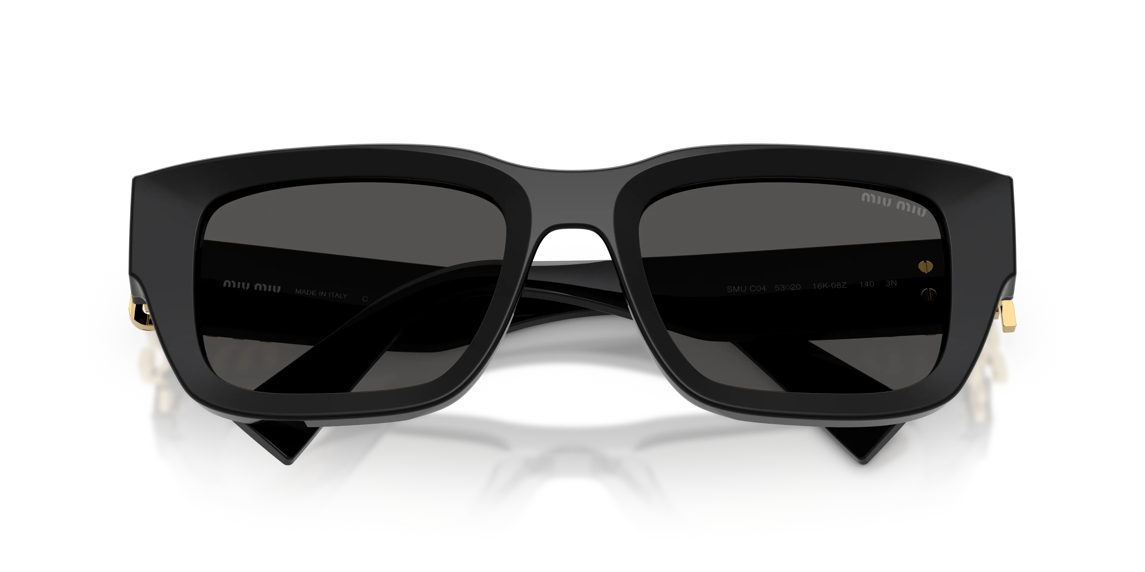 Miu Miu MU C04S 16K08Z Occhiali da sole Acetato Nero Grigio Squadrata Normale - immagine 2