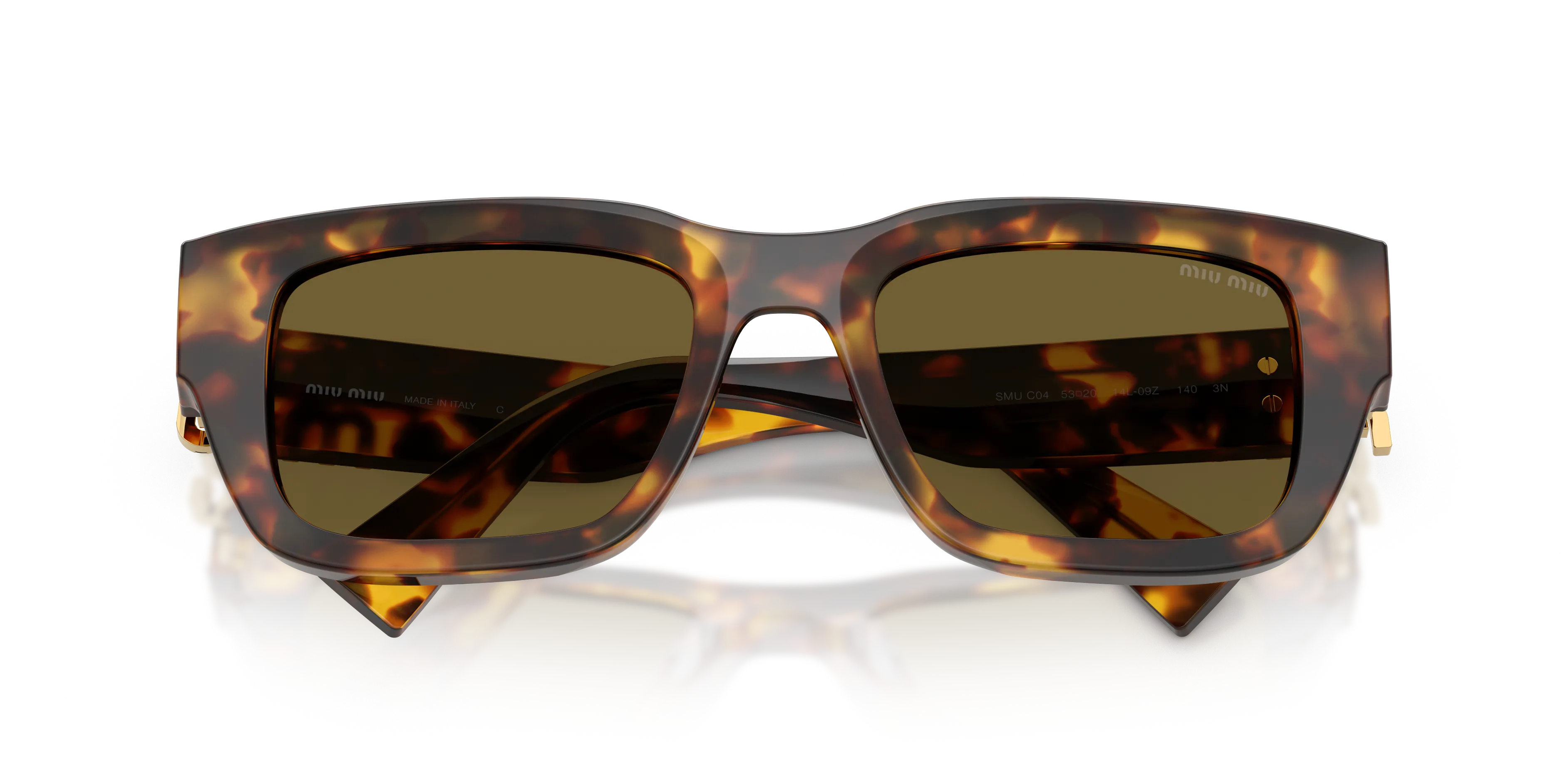 Miu Miu MU C04S 14L09Z Occhiali da sole Acetato Tartaruga Marrone Squadrata Normale - immagine 2