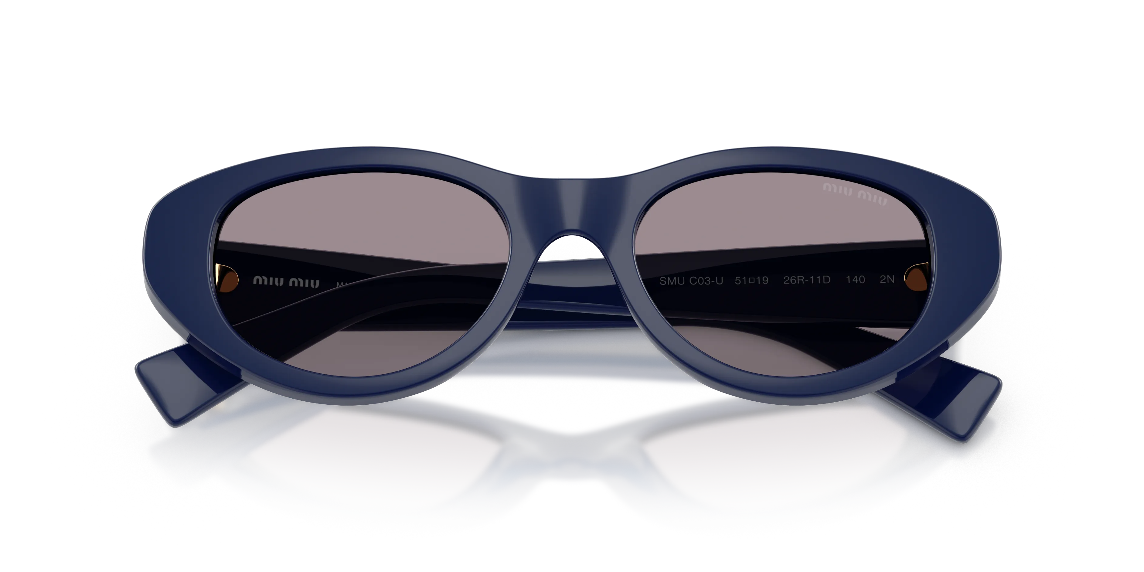 Miu Miu MU C03SU 26R11D Occhiali da sole Acetato Blu Viola Cat Eye Normale - immagine 2