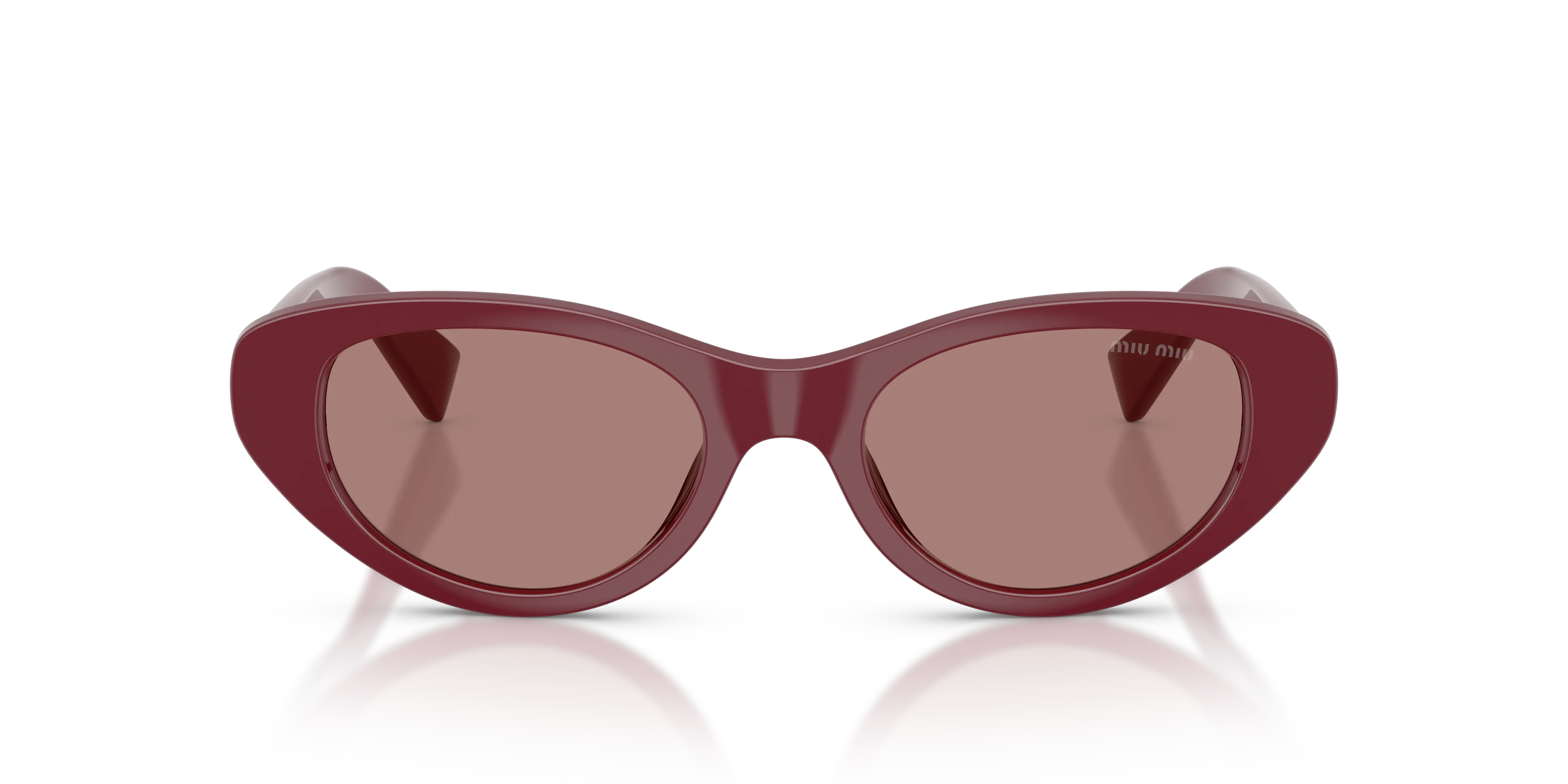Miu Miu MU C03SU 25R60B Occhiali da sole Acetato Rosso Marrone Cat Eye Normale - immagine 3