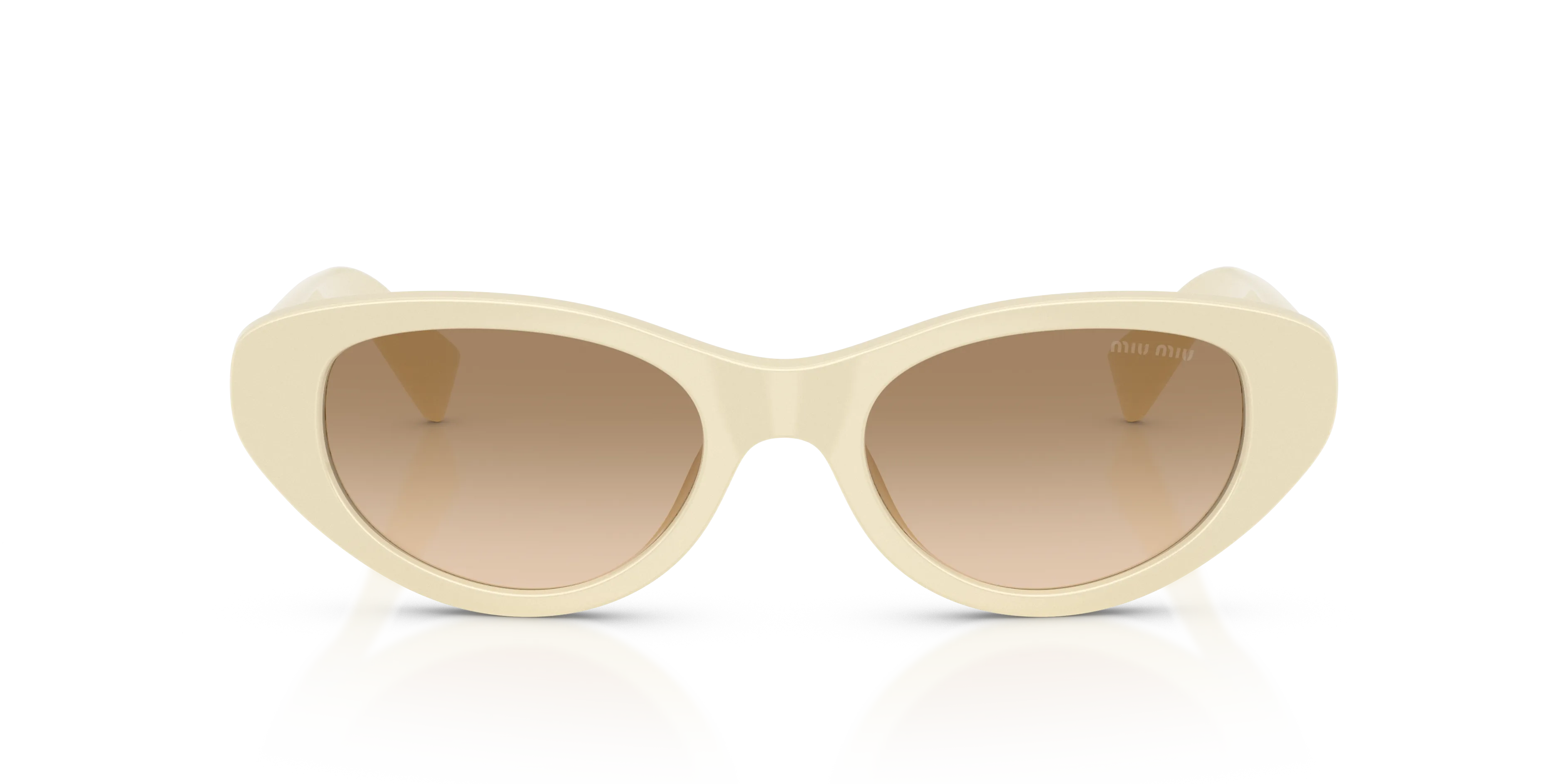 Miu Miu MU C03SU 24R20S Occhiali da sole Acetato Bianco Giallo Cat Eye Normale Sfumato - immagine 3