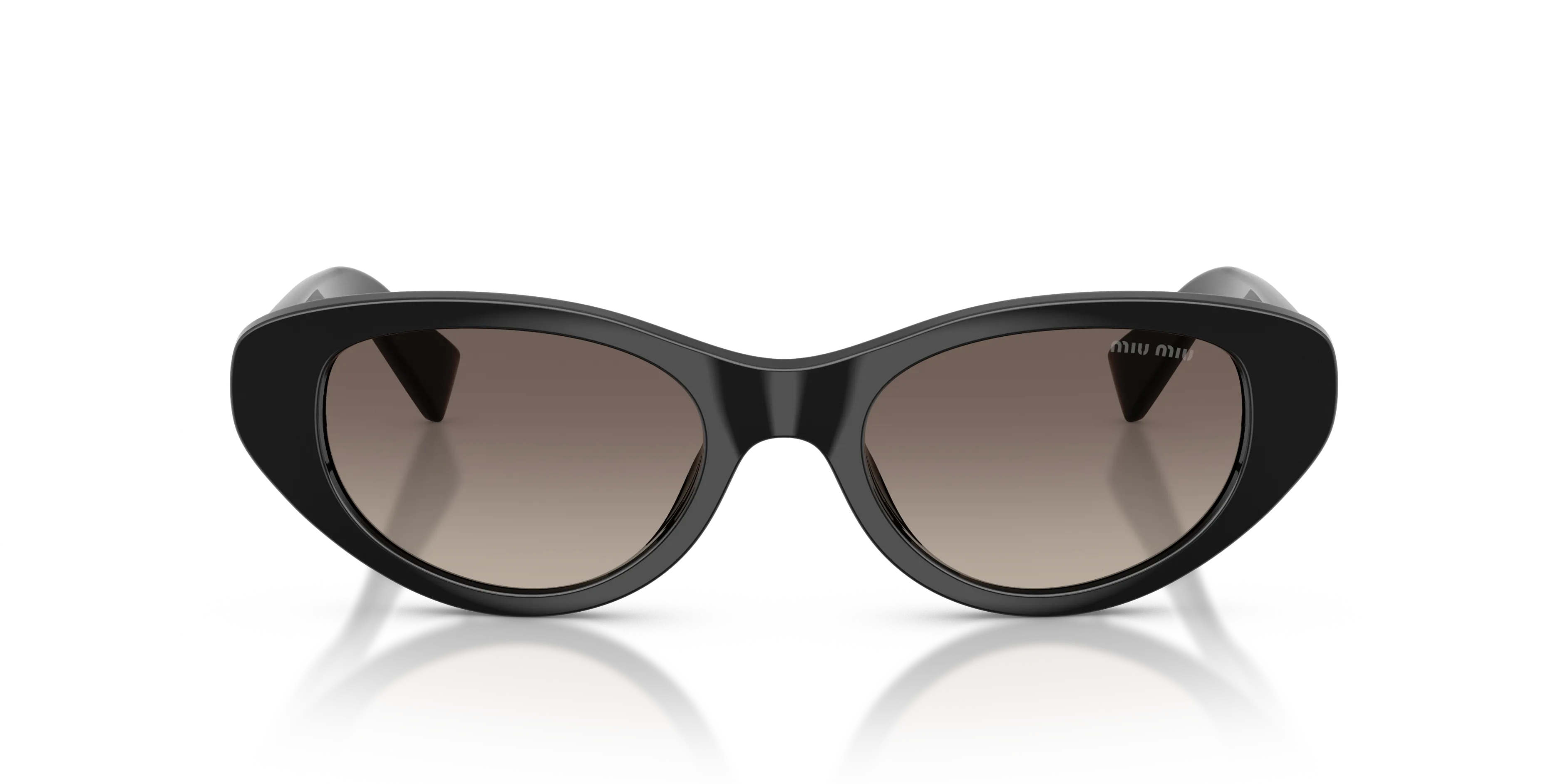 Miu Miu MU C03SU 1AB30S Occhiali da sole Acetato Nero Grigio Cat Eye Normale Sfumato - immagine 3