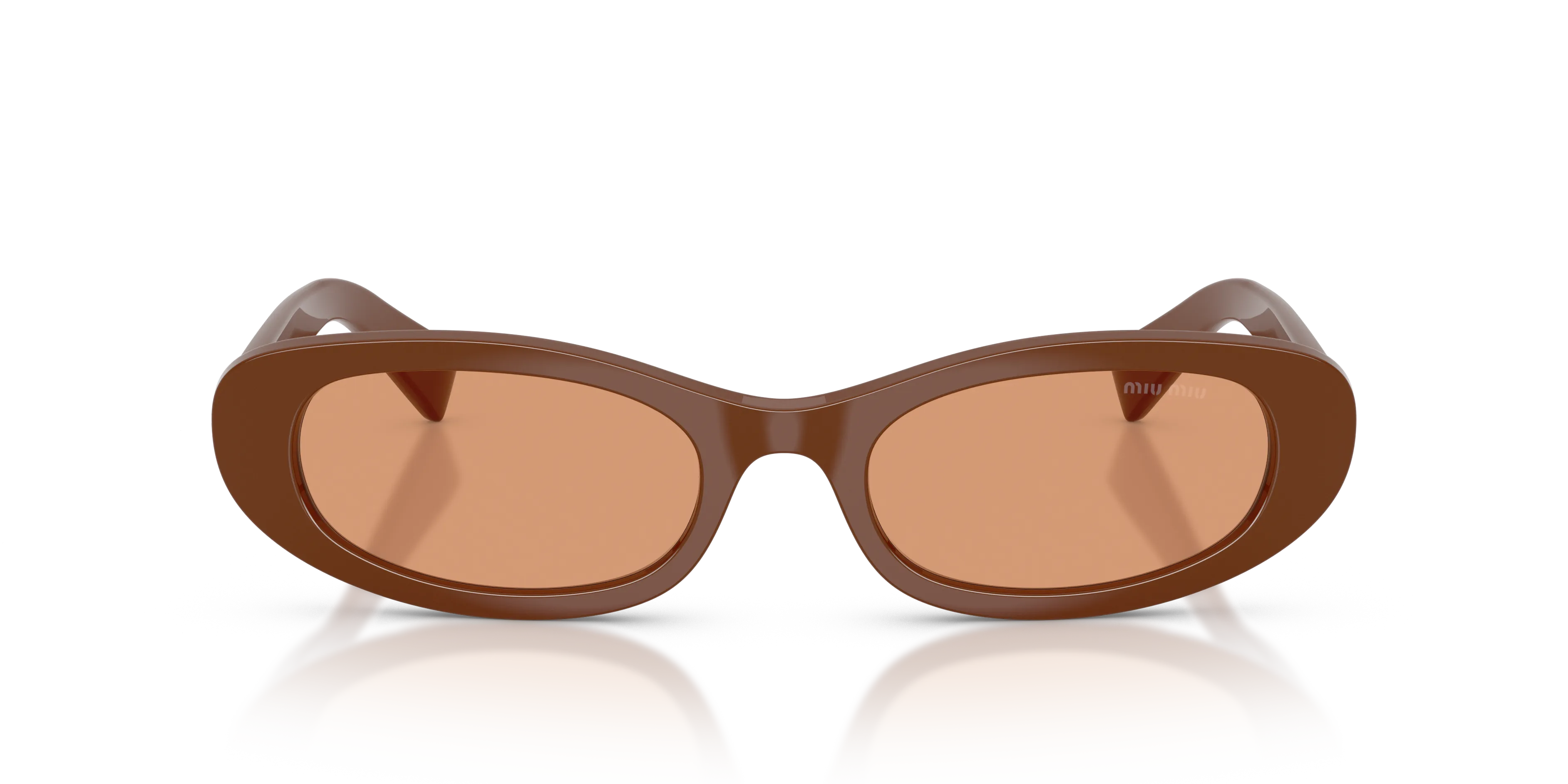 Miu Miu MU C02S 27R07V Occhiali da sole Acetato Rosso Arancione Rotonda Normale - immagine 3