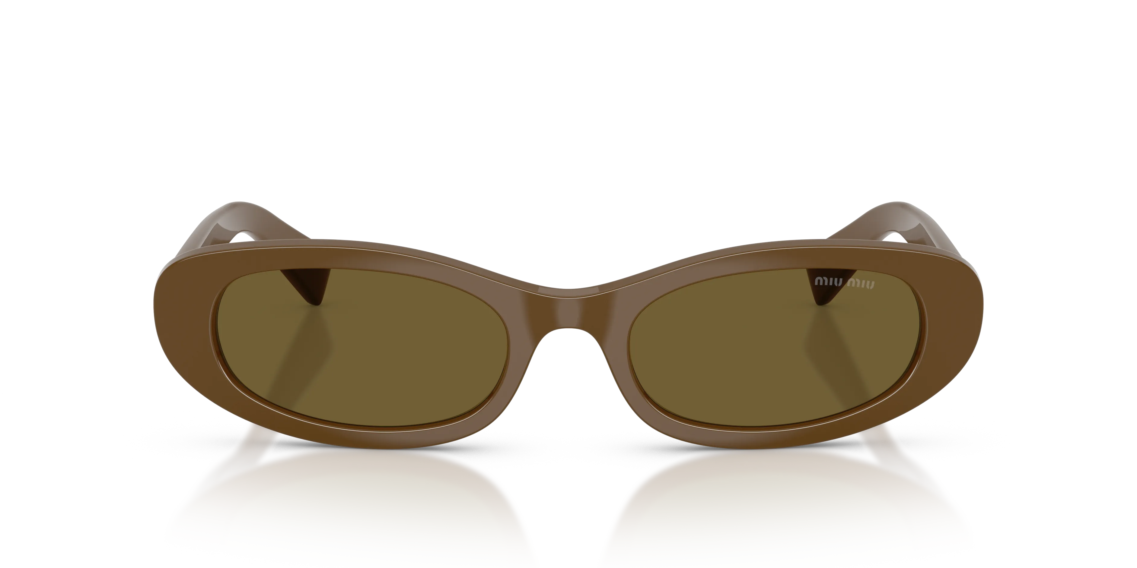 Miu Miu MU C02S 23R09Z Occhiali da sole Acetato Verde Marrone Rotonda Normale - immagine 3