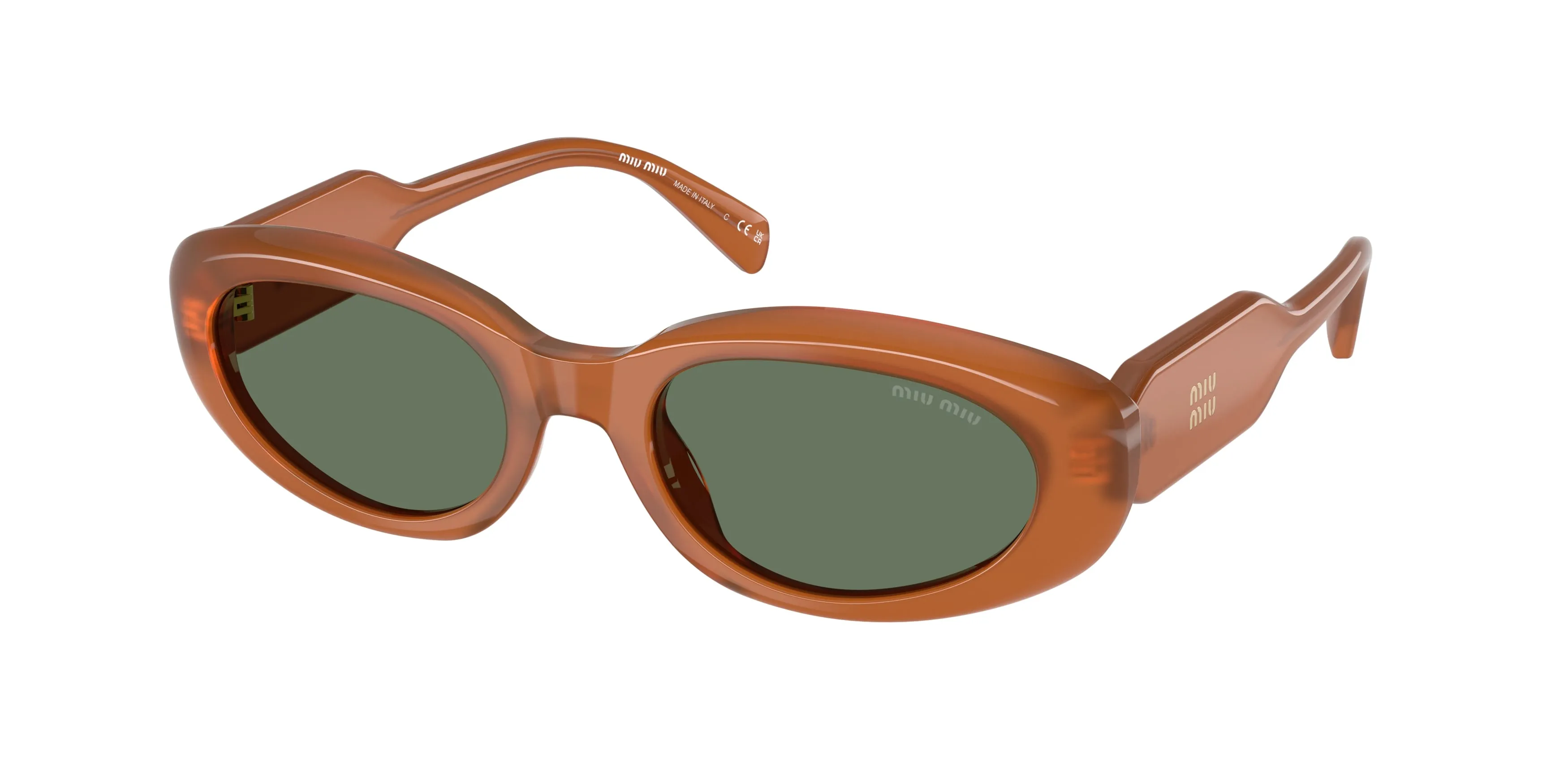 Miu Miu MU C01S 29L70L Occhiali da sole Acetato Marrone Verde Rotonda Normale - immagine 1