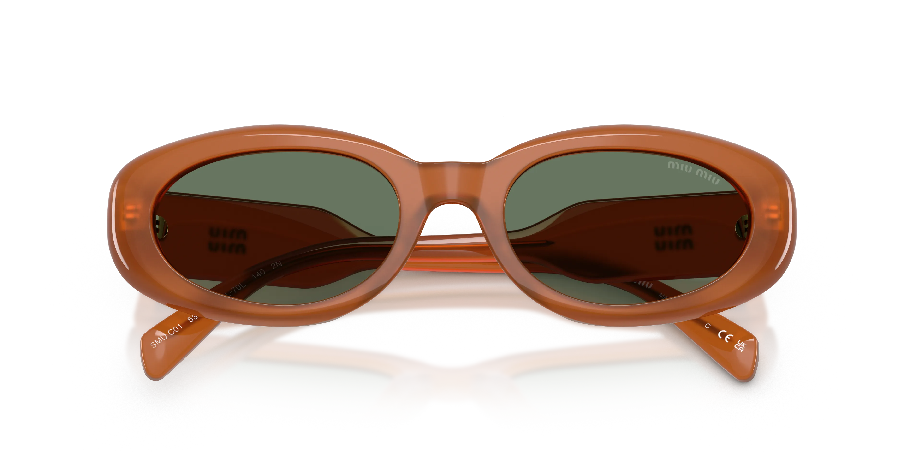 Miu Miu MU C01S 29L70L Occhiali da sole Acetato Marrone Verde Rotonda Normale - immagine 2
