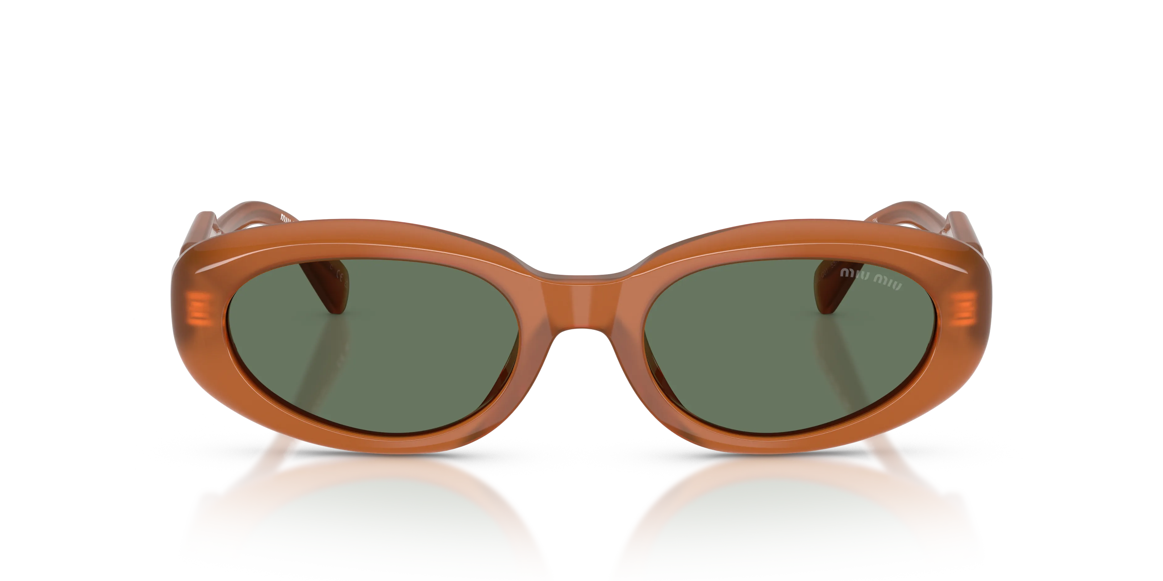 Miu Miu MU C01S 29L70L Occhiali da sole Acetato Marrone Verde Rotonda Normale - immagine 3