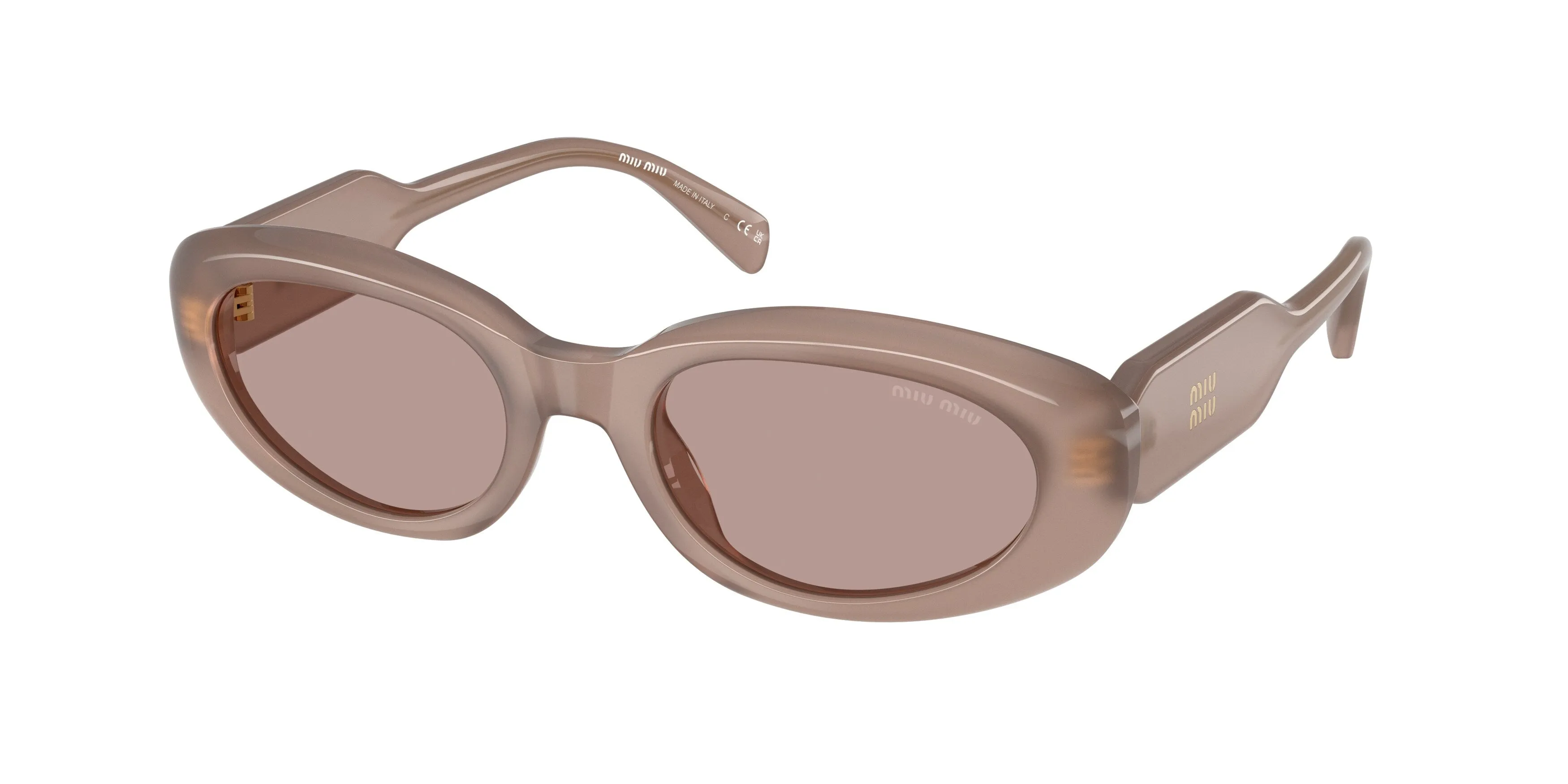 Miu Miu MU C01S 28L20I Occhiali da sole Acetato Grigio Marrone Rotonda Normale - immagine 1