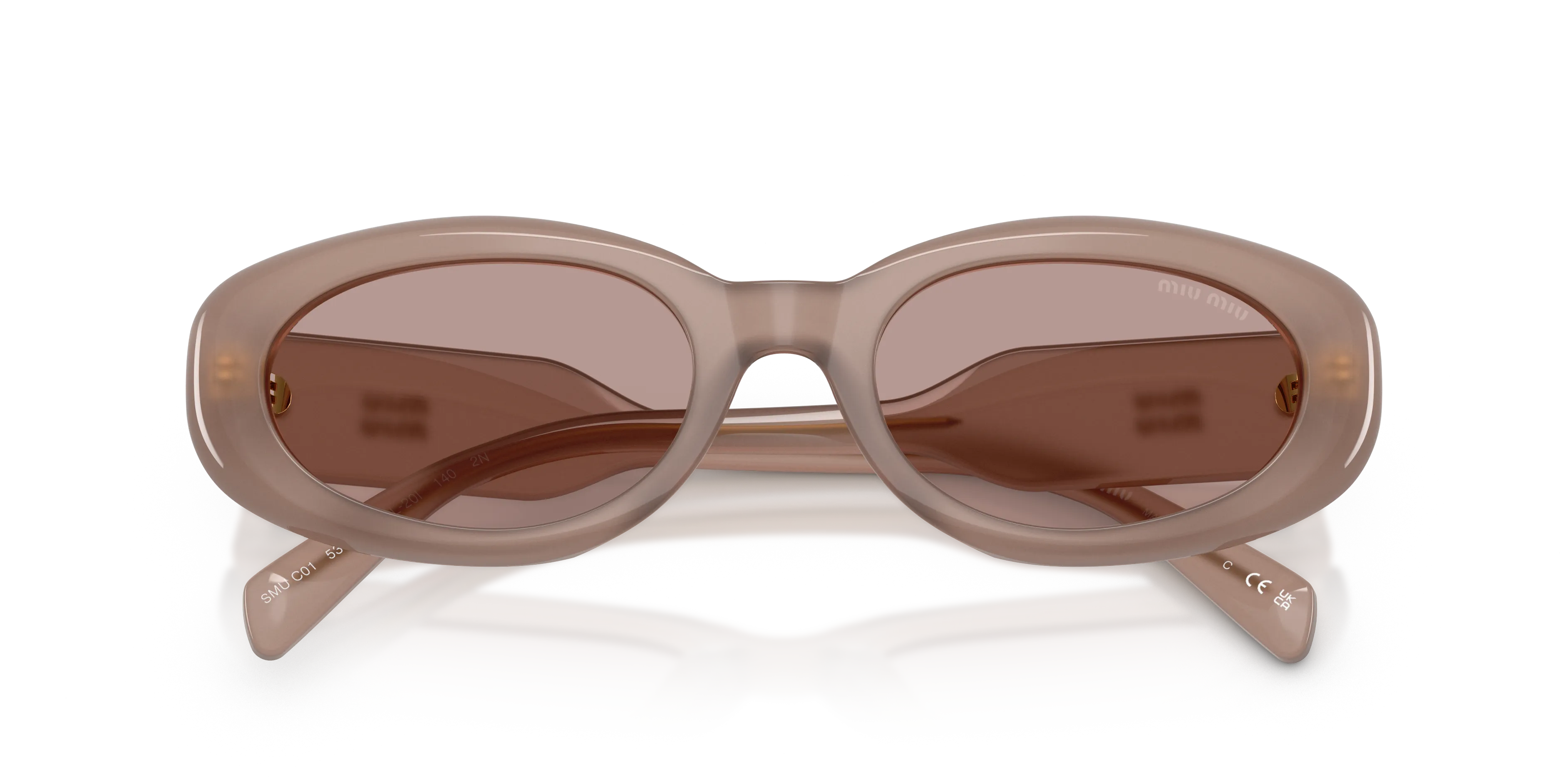 Miu Miu MU C01S 28L20I Occhiali da sole Acetato Grigio Marrone Rotonda Normale - immagine 2