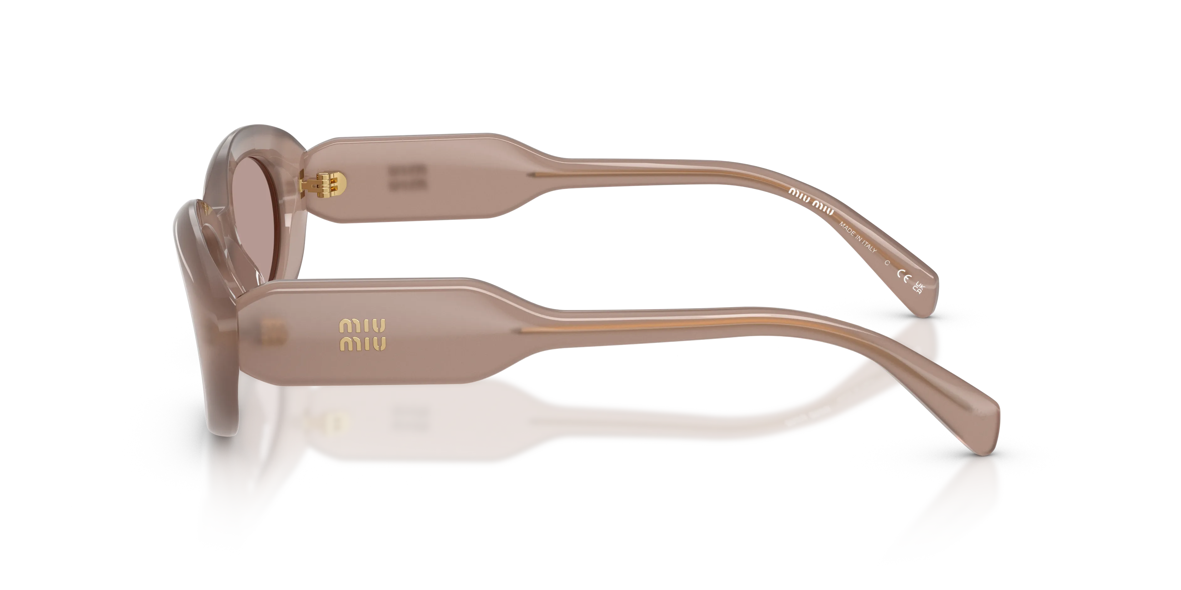 Miu Miu MU C01S 28L20I Occhiali da sole Acetato Grigio Marrone Rotonda Normale - immagine 4