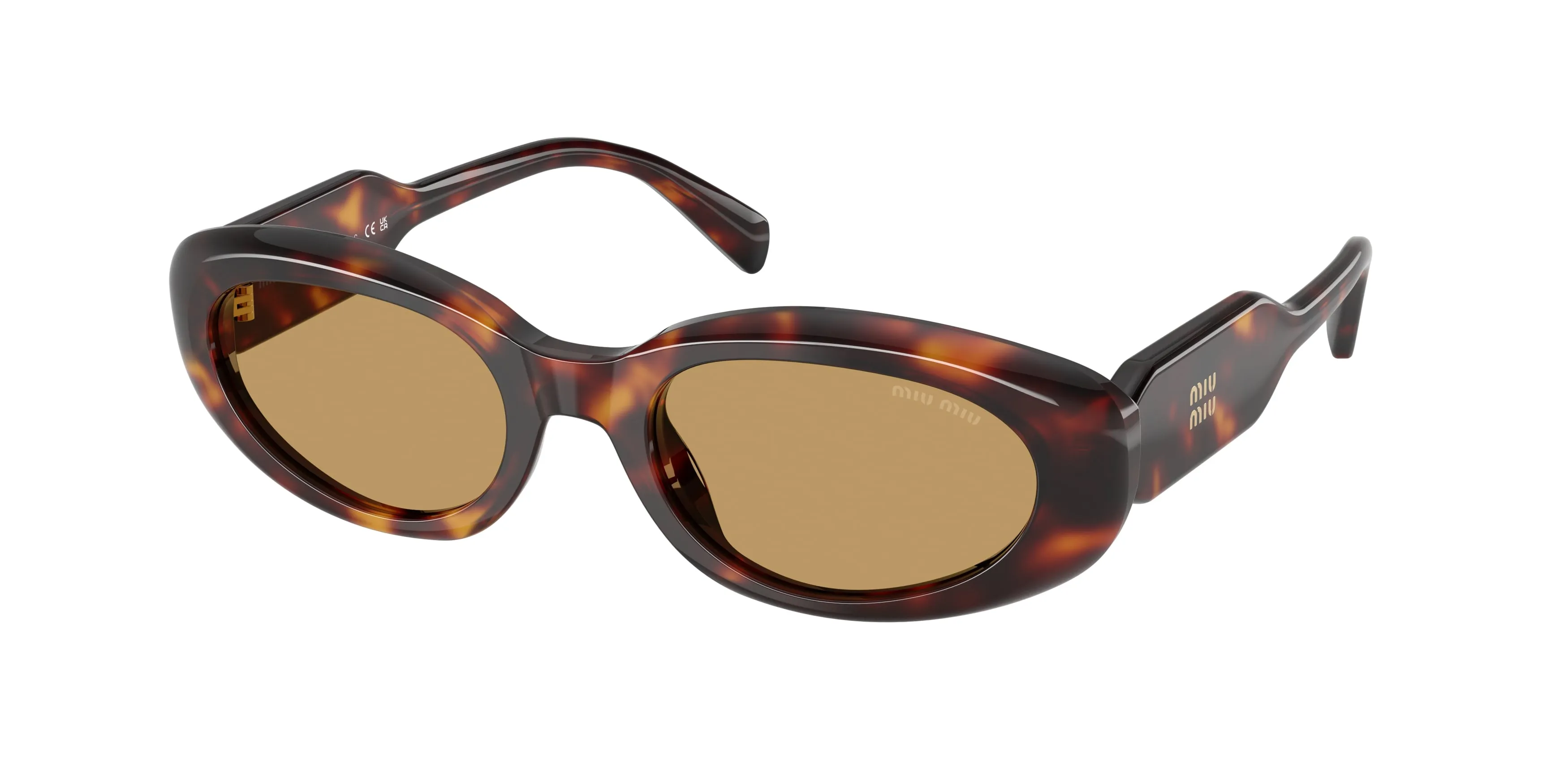 Miu Miu MU C01S 27L10Y Occhiali da sole Acetato Tartaruga Marrone Rotonda Normale - immagine 1