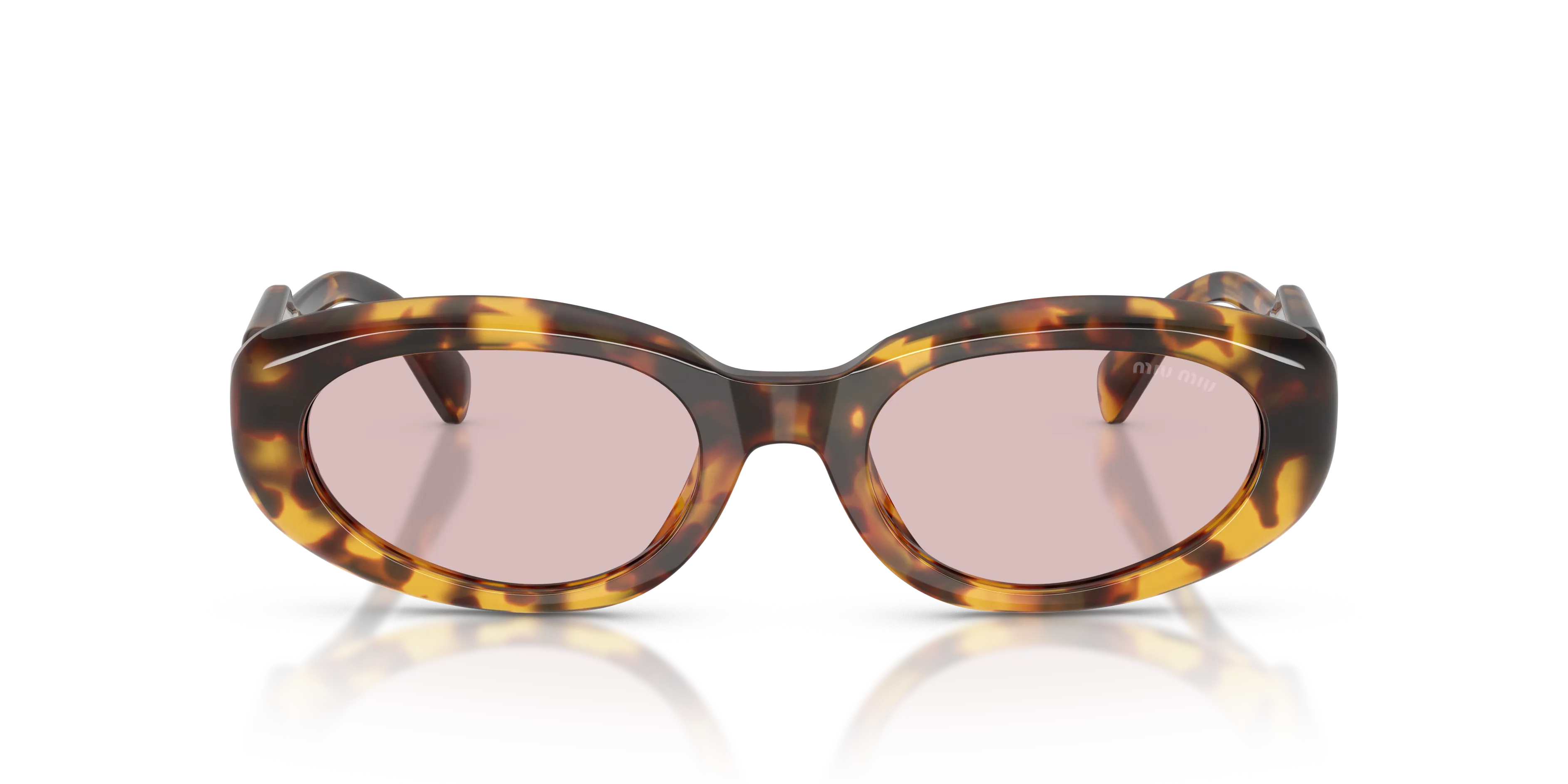Miu Miu MU C01S 14L4I0 Occhiali da sole Acetato Tartaruga Rosa Rotonda Normale - immagine 3