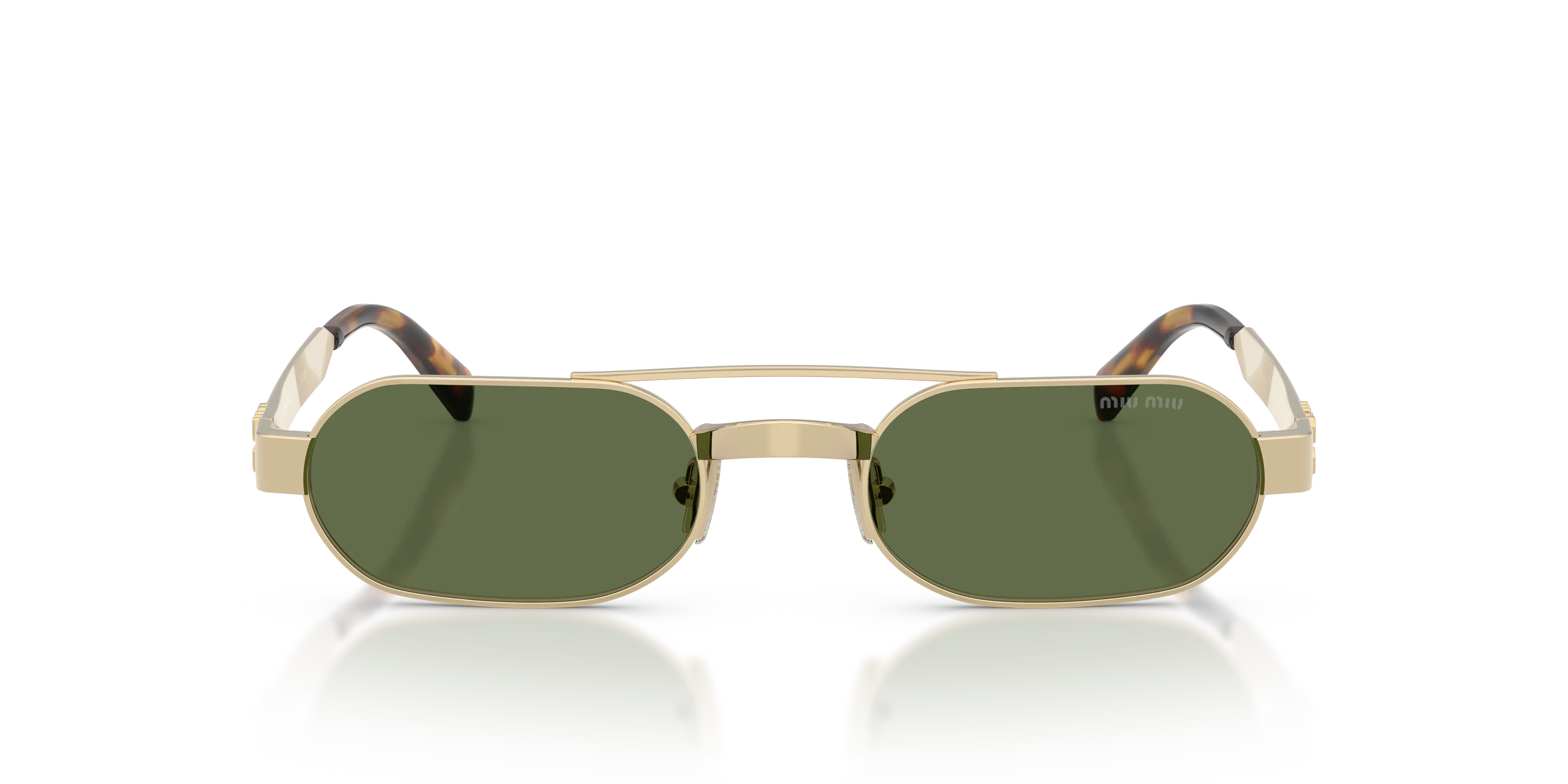 Miu Miu MU B52S ZVN71A Occhiali da sole Metallo Oro Verde Rotonda Normale - immagine 3