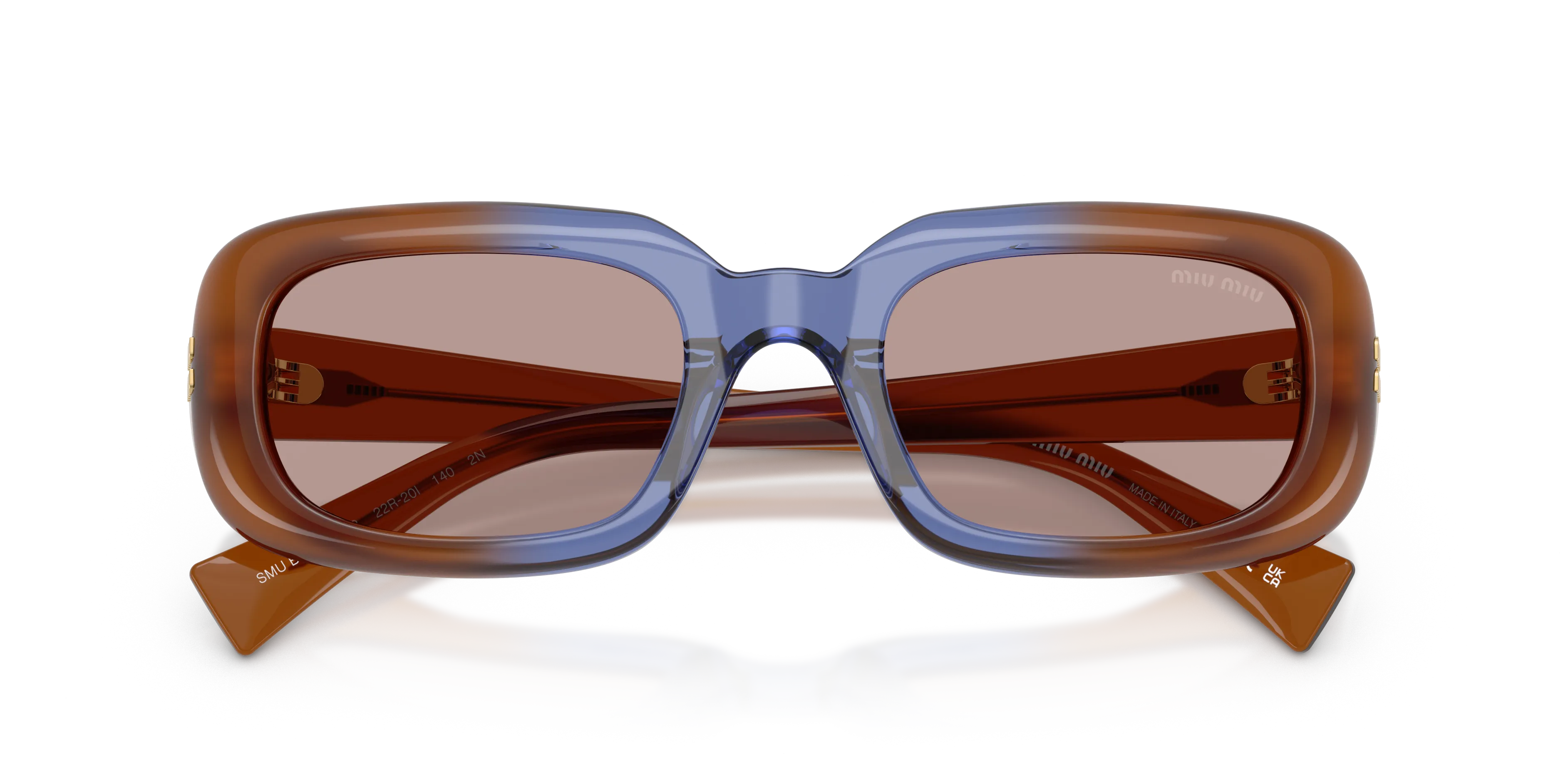 Miu Miu MU B13S 22R20I Occhiali da sole Acetato Marrone Marrone Squadrata Normale - immagine 2