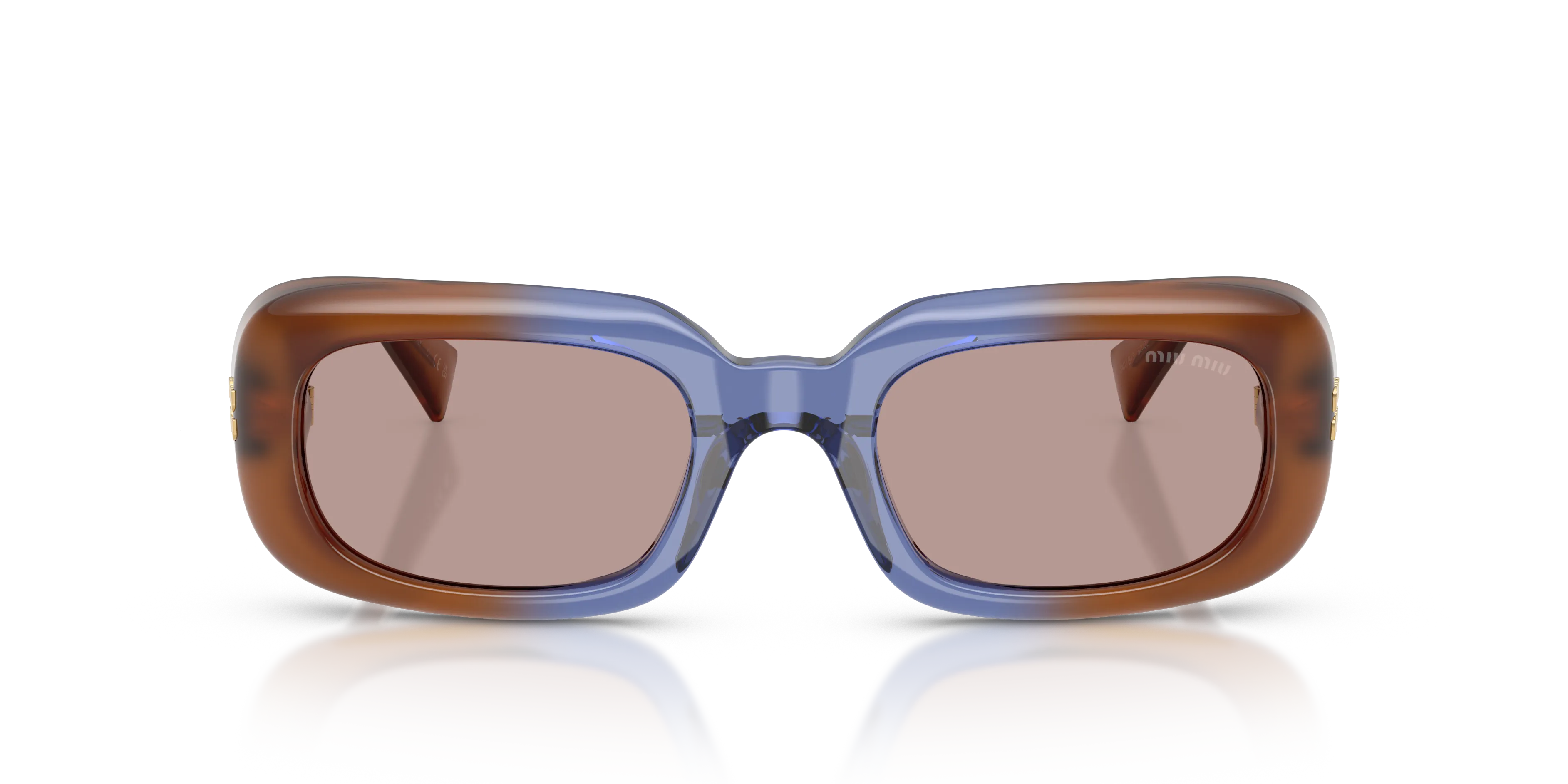 Miu Miu MU B13S 22R20I Occhiali da sole Acetato Marrone Marrone Squadrata Normale - immagine 3
