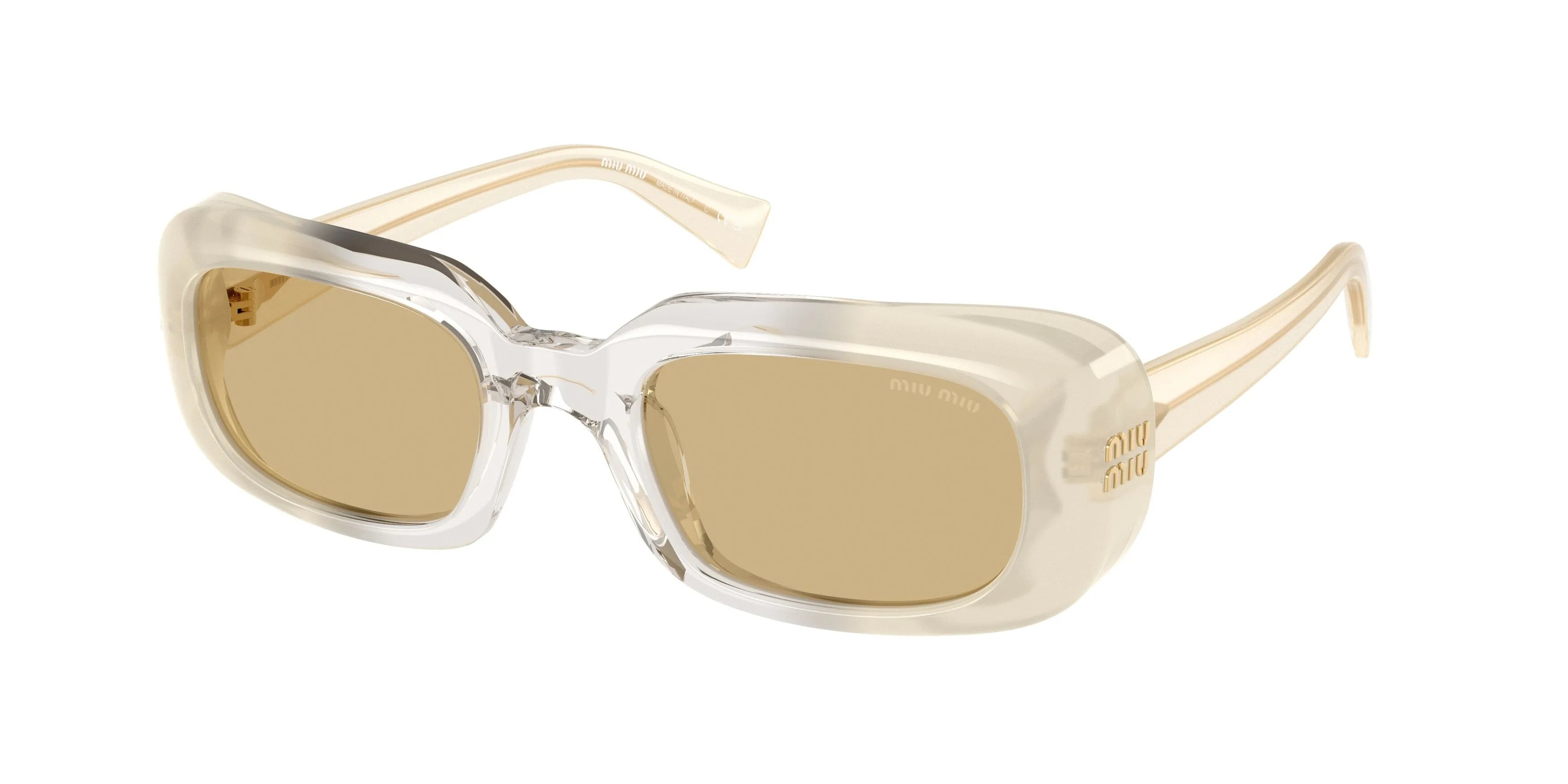 Miu Miu MU B13S 21R10R Occhiali da sole Acetato Bianco Giallo Squadrata Normale - immagine 1