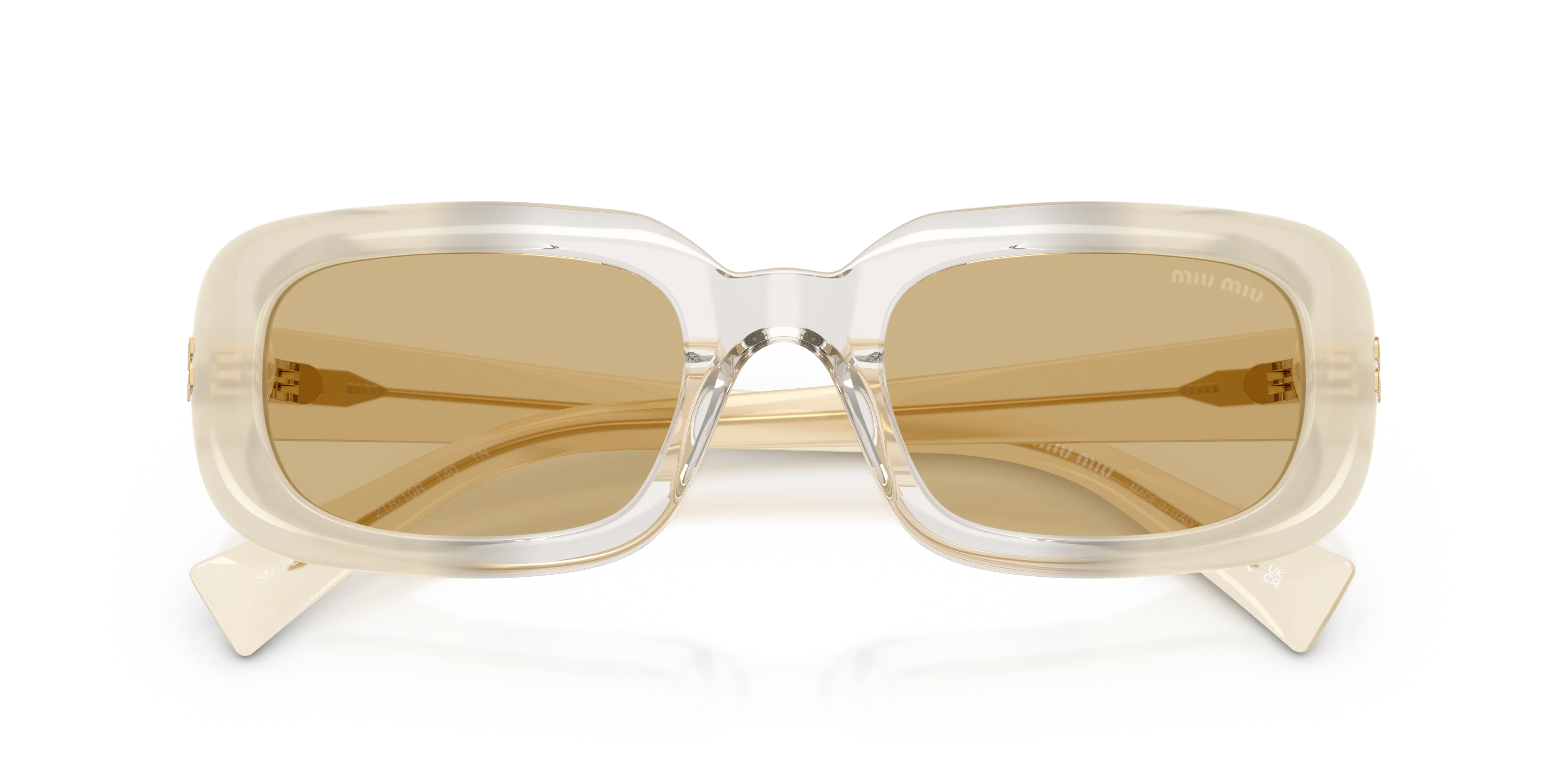 Miu Miu MU B13S 21R10R Occhiali da sole Acetato Bianco Giallo Squadrata Normale - immagine 2