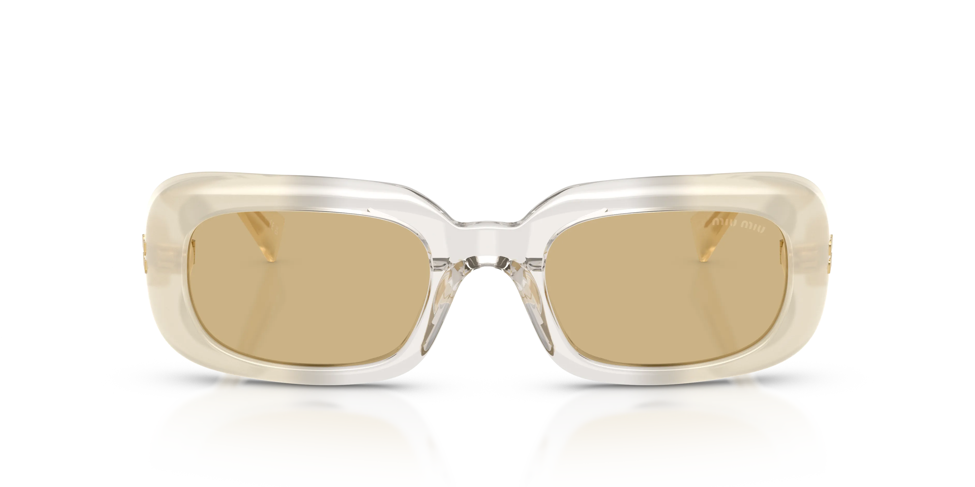 Miu Miu MU B13S 21R10R Occhiali da sole Acetato Bianco Giallo Squadrata Normale - immagine 3