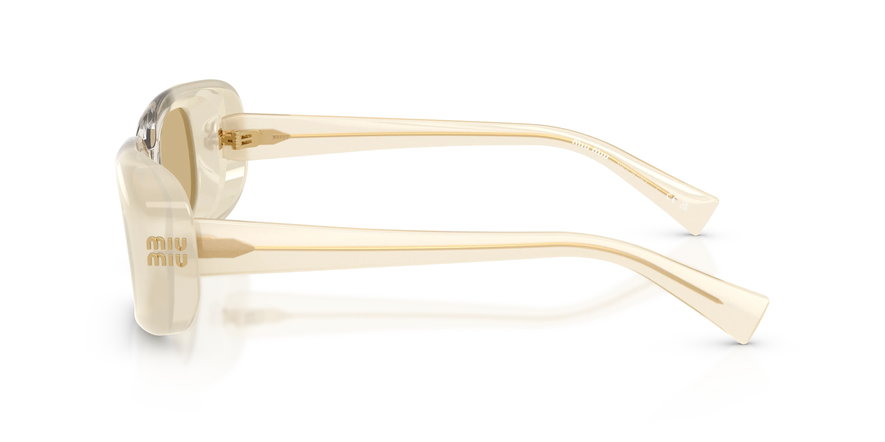 Miu Miu MU B13S 21R10R Occhiali da sole Acetato Bianco Giallo Squadrata Normale - immagine 4