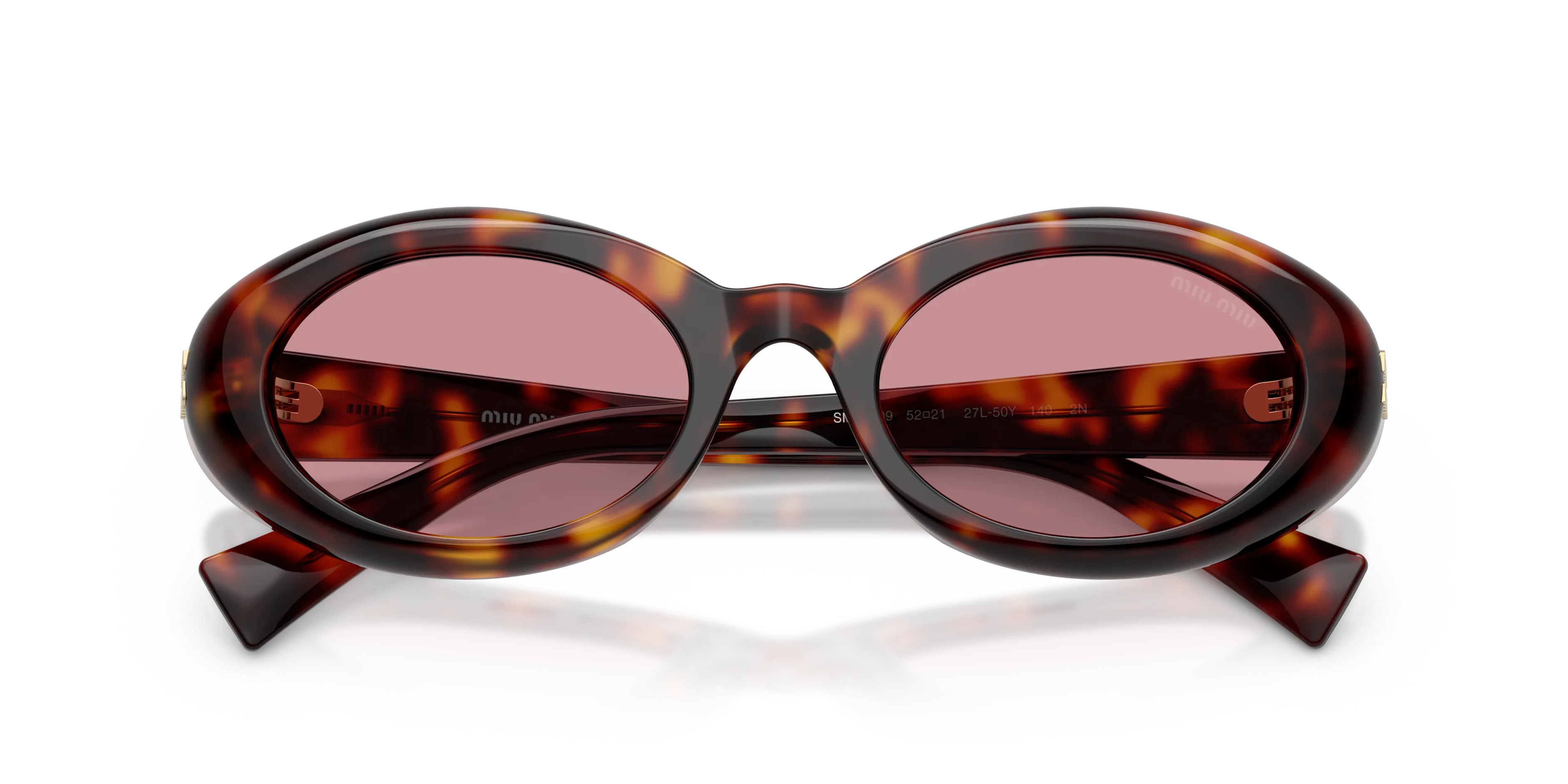 Miu Miu MU B09S 27L50Y Occhiali da sole Acetato Tartaruga Rosa Rotonda Normale - immagine 2