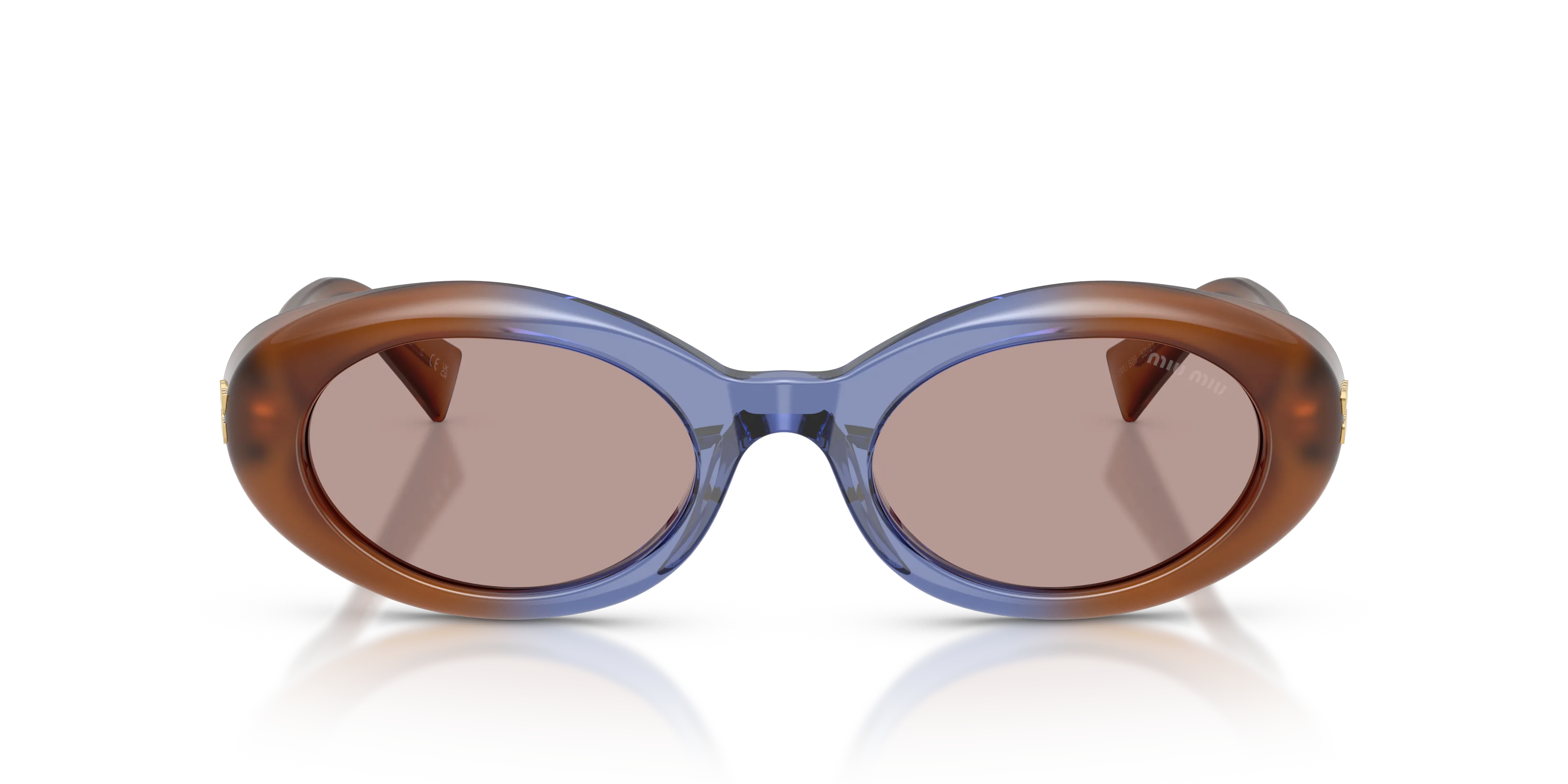 Miu Miu MU B09S 22R20I Occhiali da sole Acetato Marrone Marrone Rotonda Normale - immagine 3