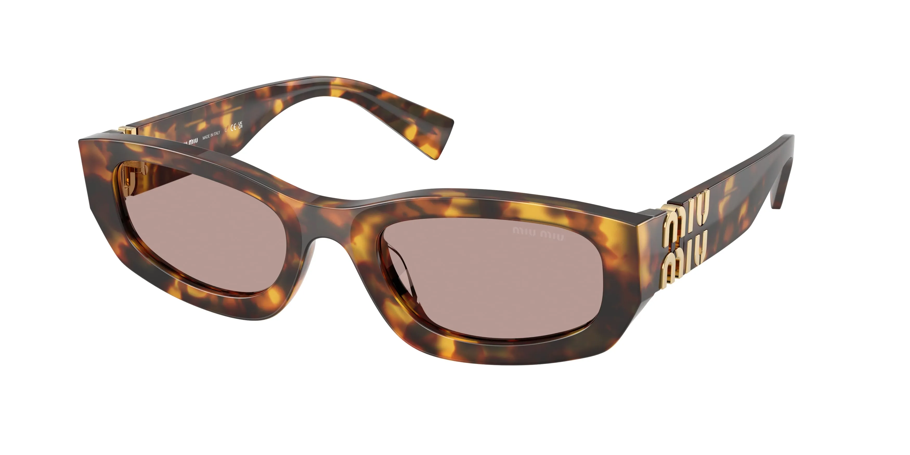 Miu Miu MU B04S 14L20I Occhiali da sole Acetato Tartaruga Marrone Geometrica Normale - immagine 1