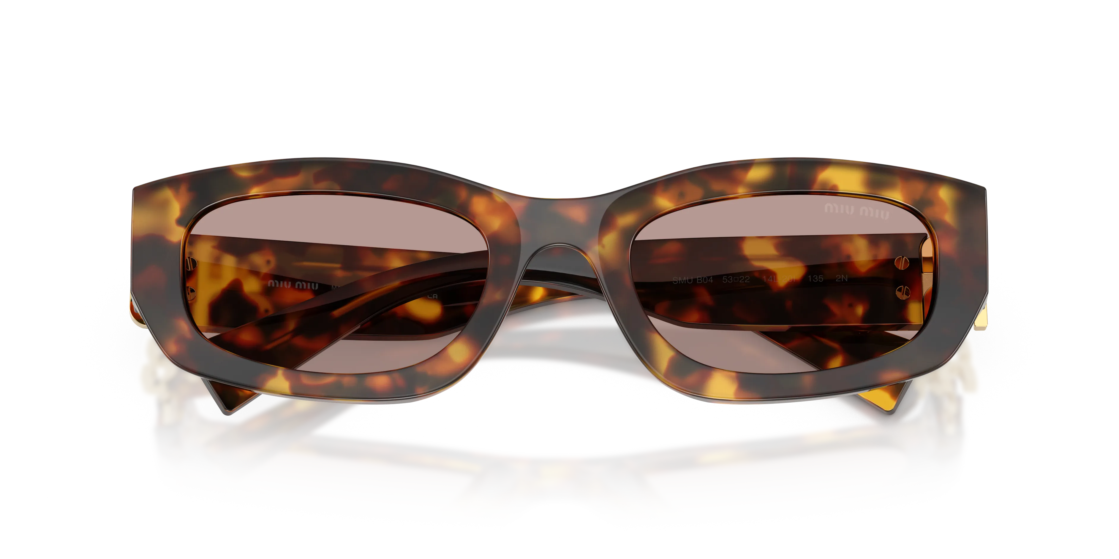 Miu Miu MU B04S 14L20I Occhiali da sole Acetato Tartaruga Marrone Geometrica Normale - immagine 2