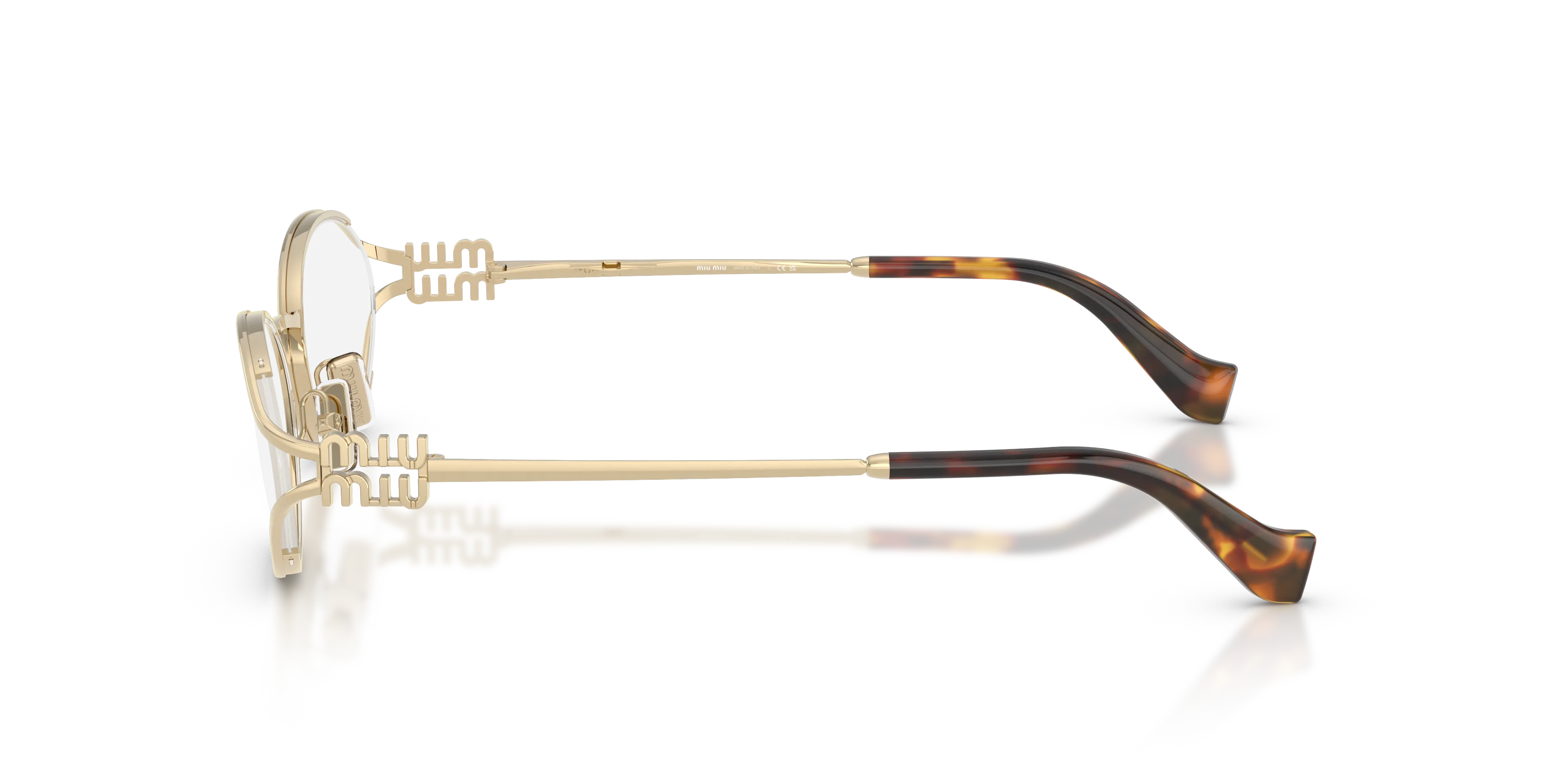 Miu Miu MU 53ZV ZVN1O1 Montature da vista Metallo Oro Trasparente Rotonda Normale - immagine 4