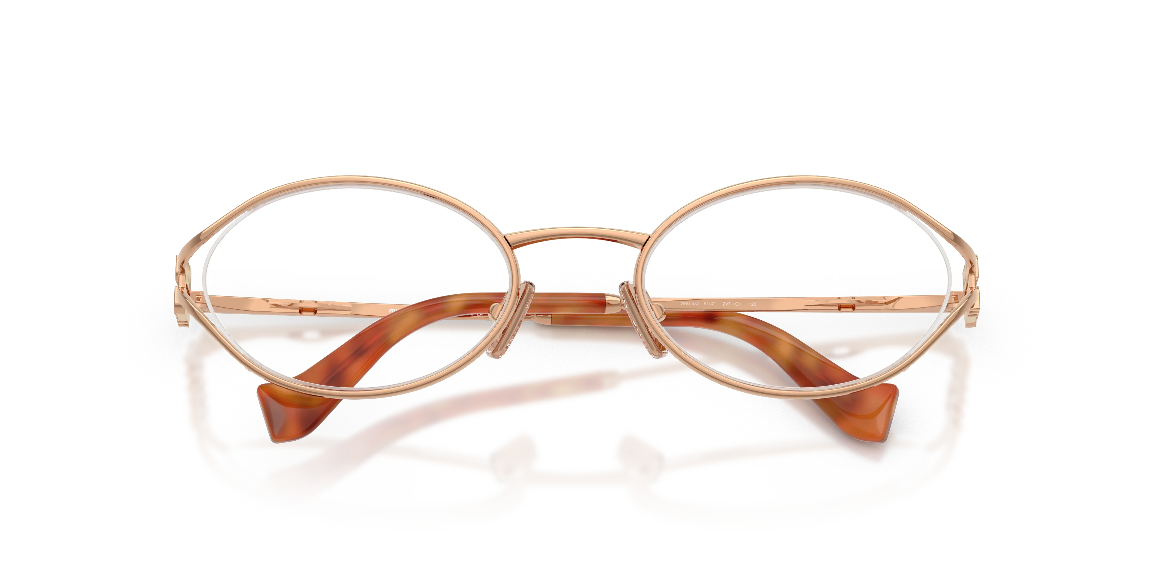 Miu Miu MU 53ZV ZVF1O1 Montature da vista Metallo Rosa Trasparente Rotonda Normale - immagine 2