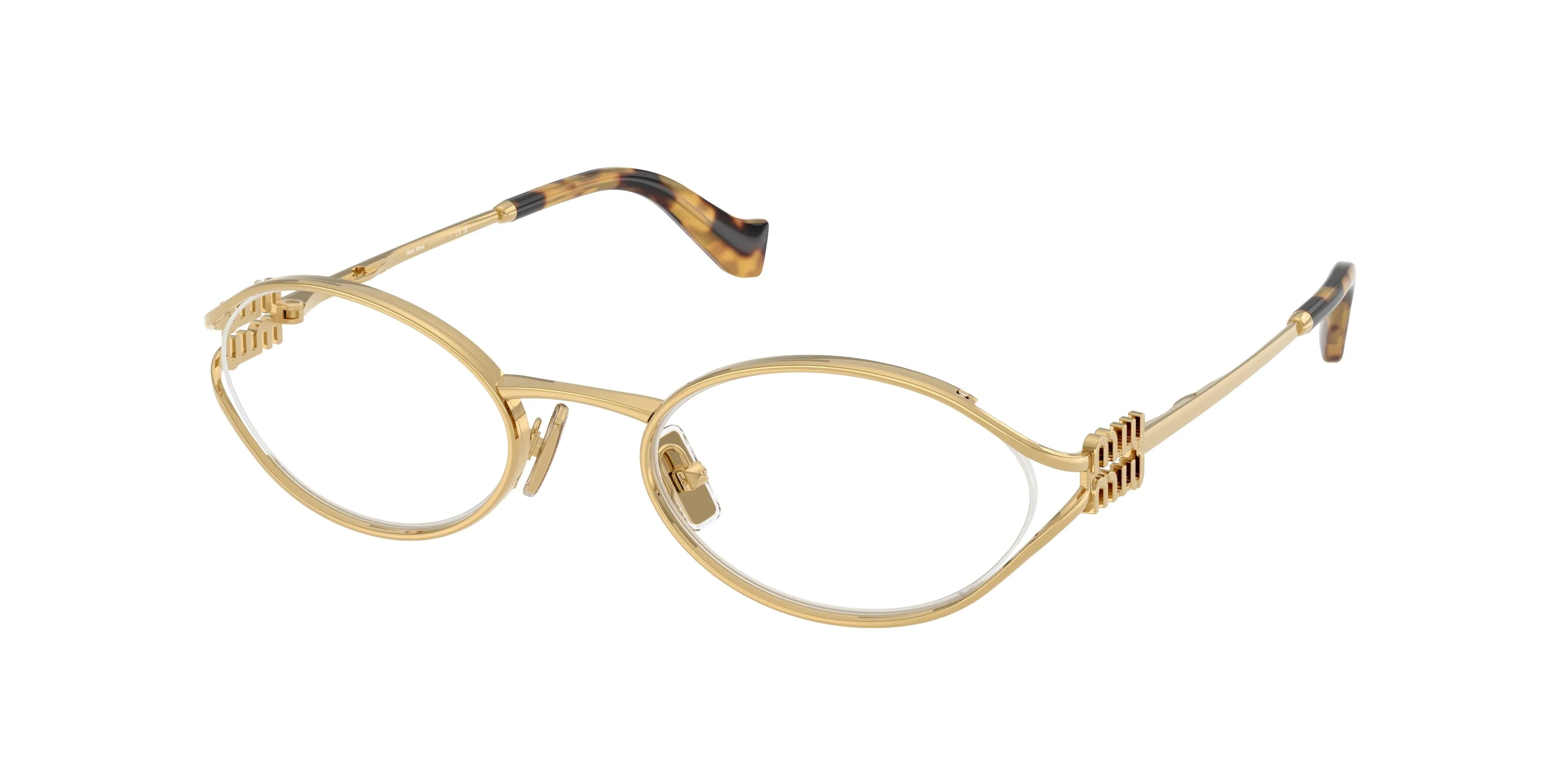 Miu Miu MU 53ZV 5AK1O1 Montature da vista Metallo Oro Trasparente Rotonda Normale - immagine 1