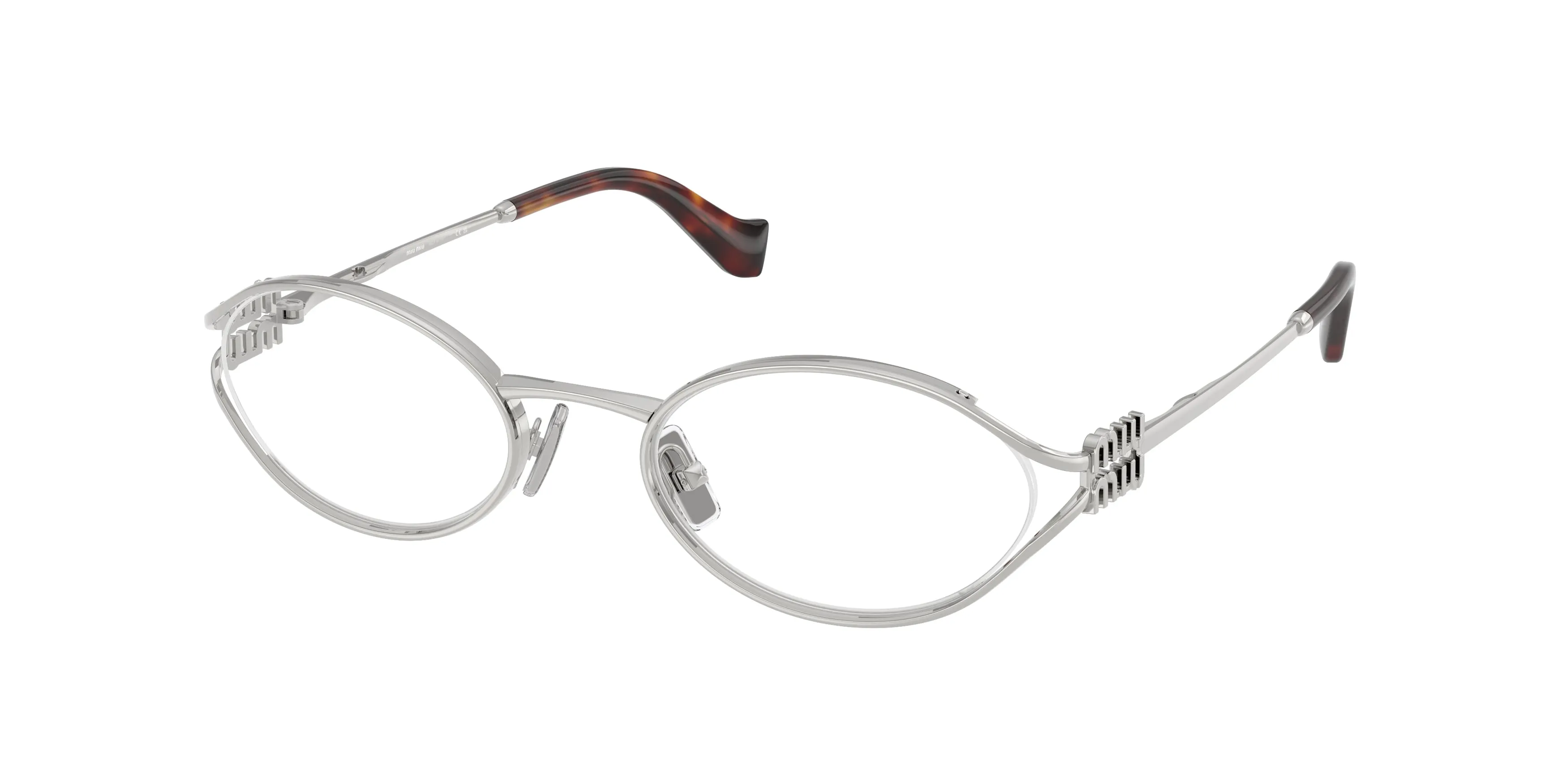 Miu Miu MU 53ZV 1BC1O1 Montature da vista Metallo Argento Trasparente Rotonda Normale - immagine 1