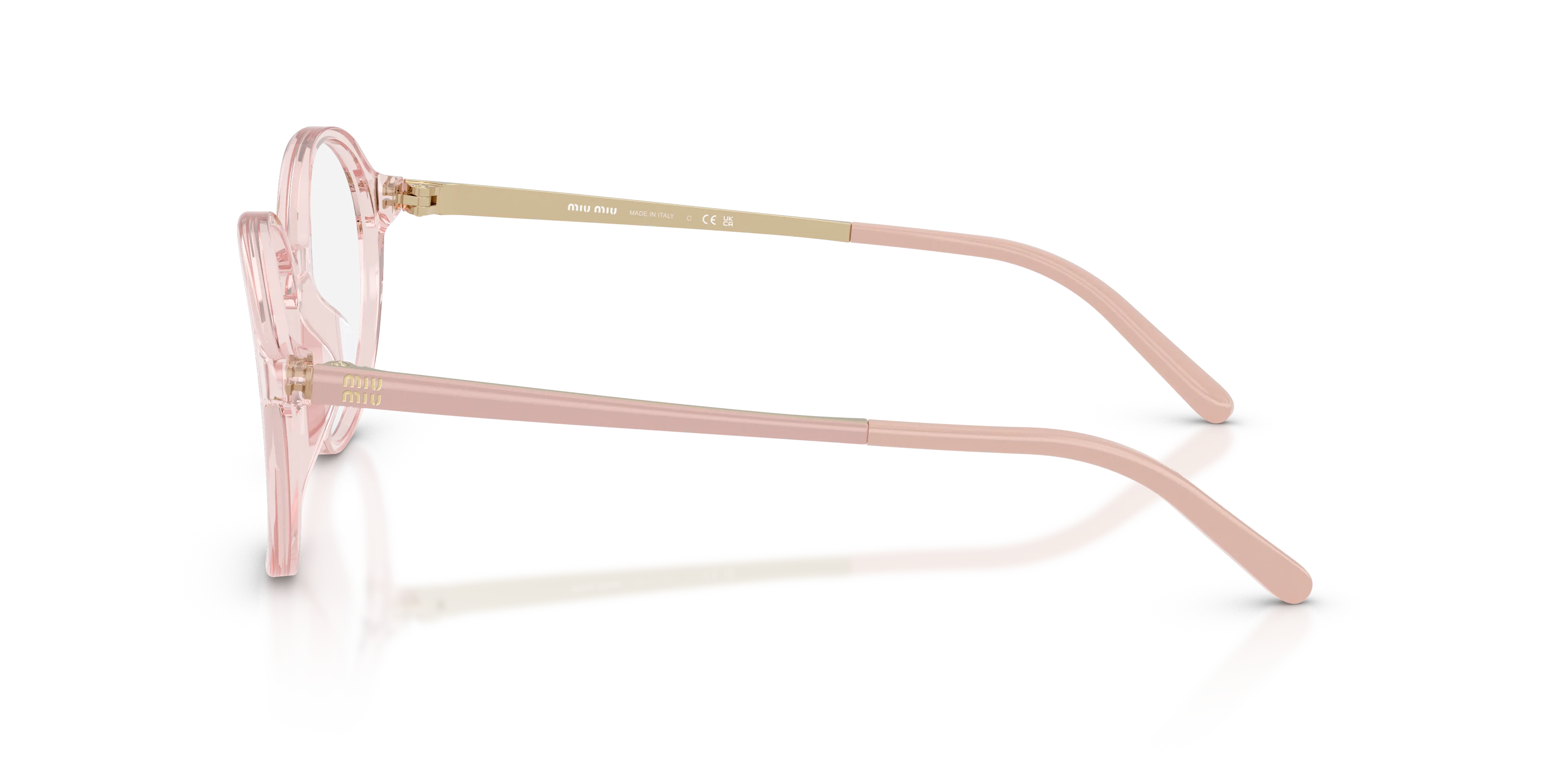 Miu Miu MU 10ZVU 26Q1O1 Montature da vista Acetato Rosa Trasparente Pantos Normale - immagine 4